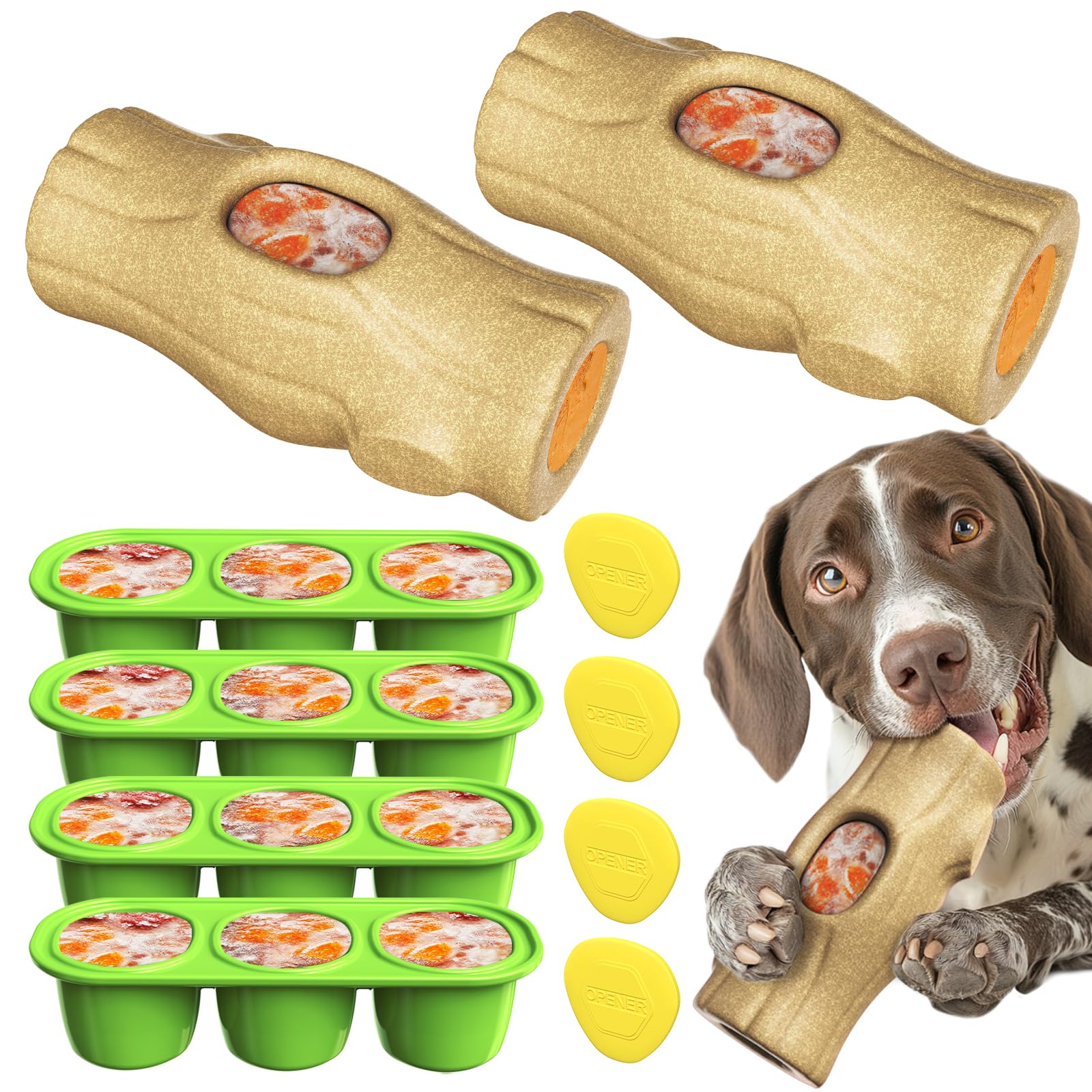 kogven 2-Pack Indestructible Chew Toys for Aggressive Chewers - Dog Toys to Keep Them Busy with Durable Nylon & Treat Dispenser 