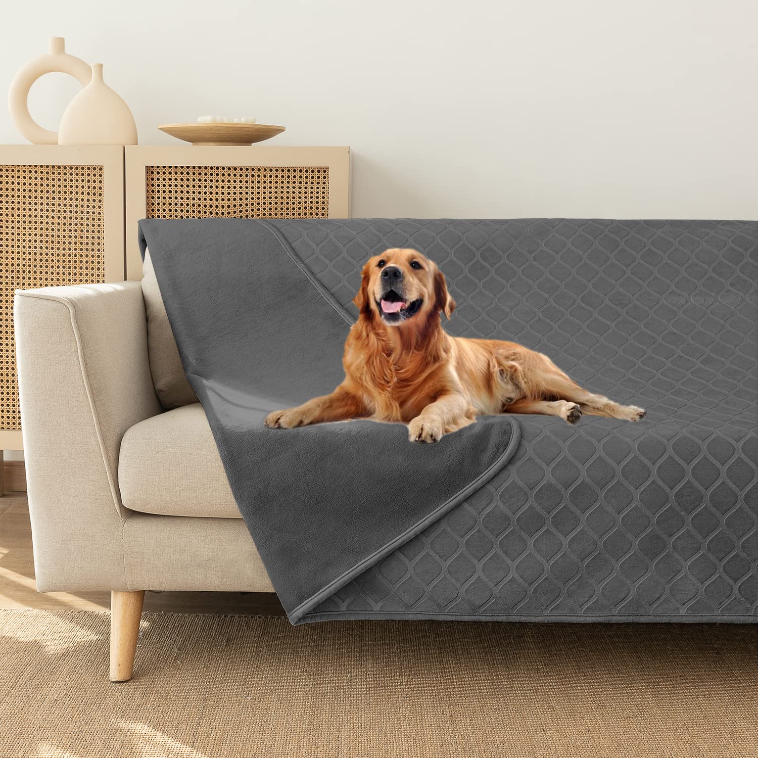 Fuguitex Waterproof Dog Blanket Bed Cover Dog Crystal Velvet Moroccan Fuzzy Cozy Plush Pet Blanket Throw Blanket For Couch Sofa