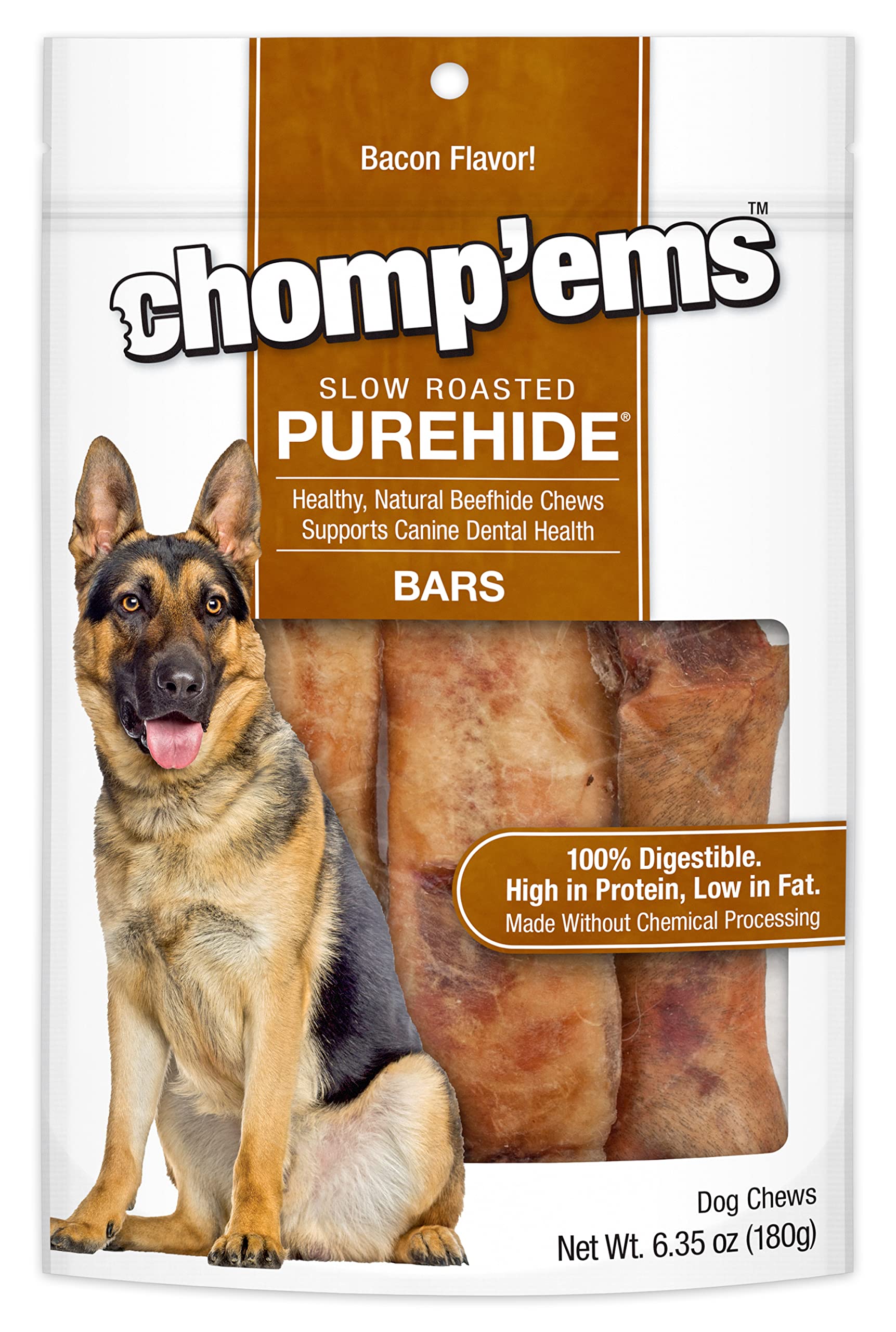 CHOMP EMS Ruffin It 21000 Purehide Bars Dog Chew, 6.35 oz