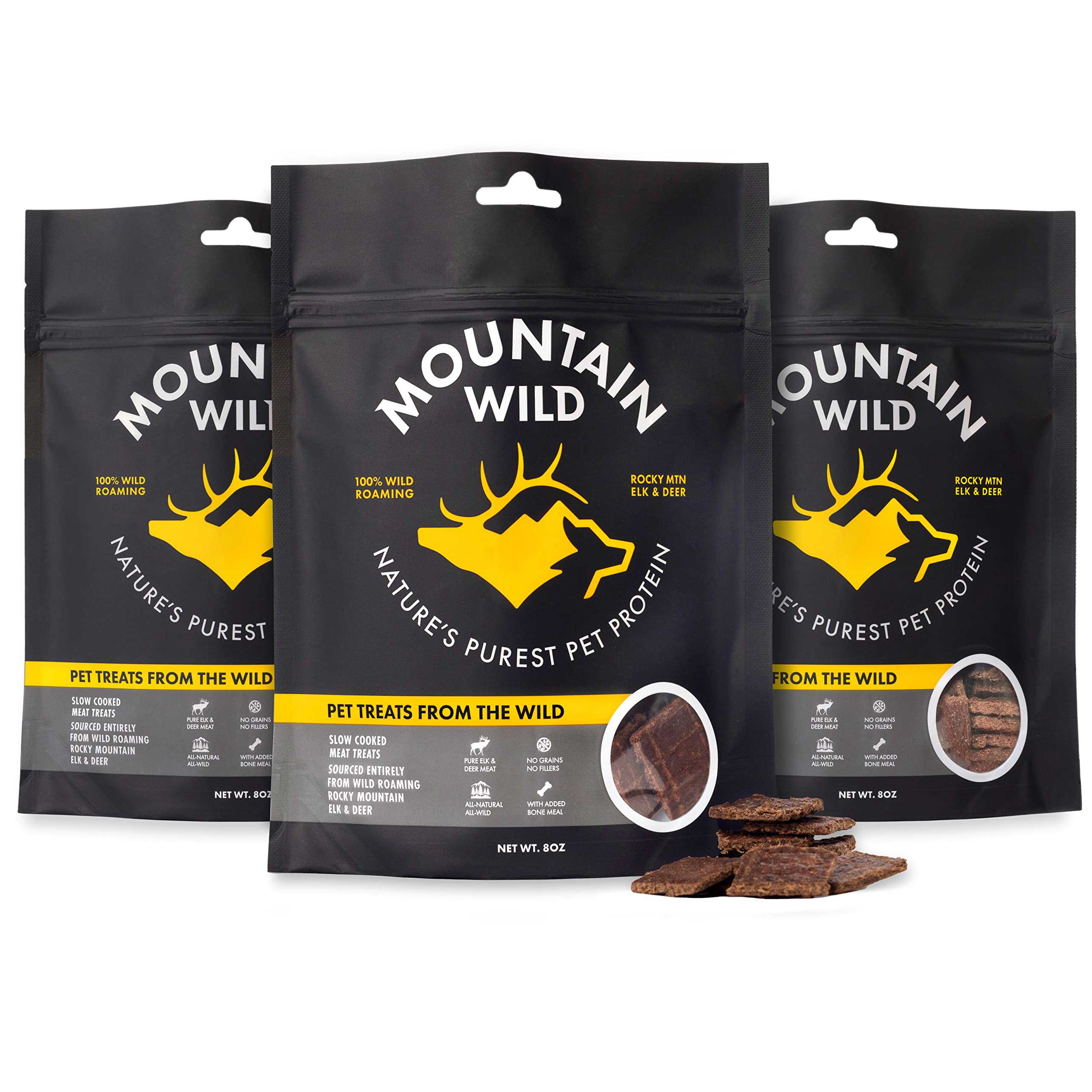 MOUNTAIN WILD Venison Jerky Dog Training Treats, Grain Free, All Natural, No Fillers, No Artificial Preservatives - Natures Pur