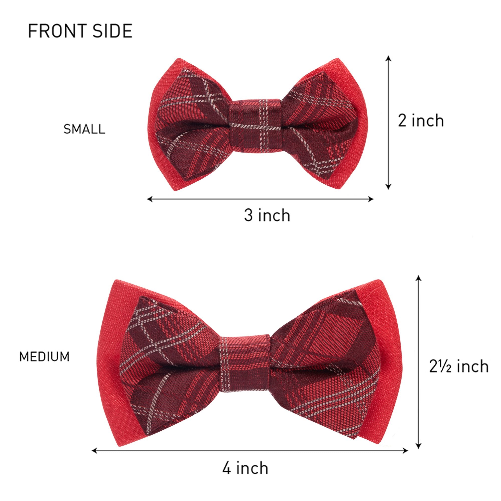 Blueberry Pet Gift Box With Pack Of 2 Handmade Dog Cat Bow Tie, Scottish Plaid Tartan Style Bowtie Set In Scarlet Red & Emerald Green, 4' * 2.5'