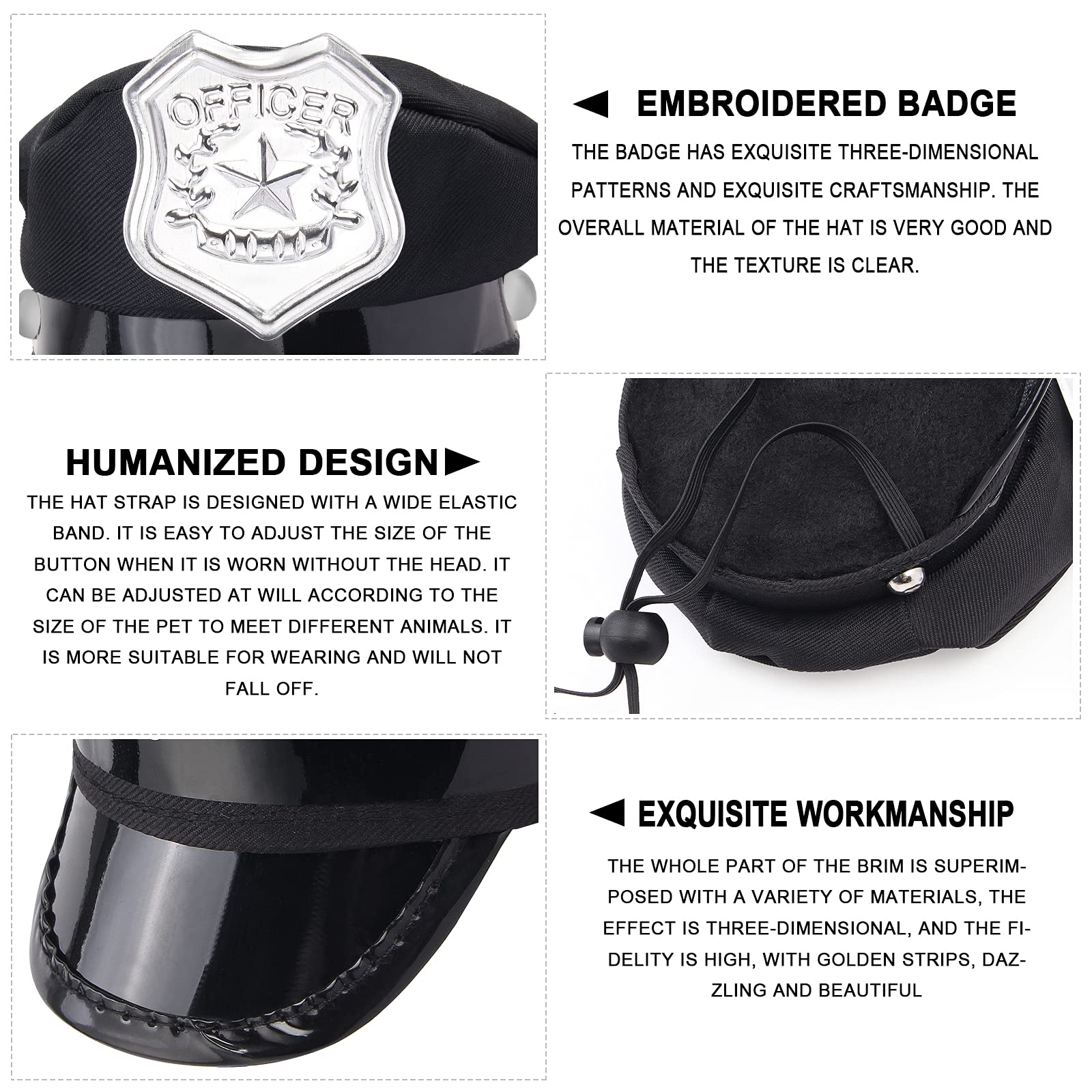 Yewong Pet Police Costume Accessory Set Pet Dog Cat Police Hat Badge Aviator Sunglasses Pet Dress Up Kit For Halloween Christmas