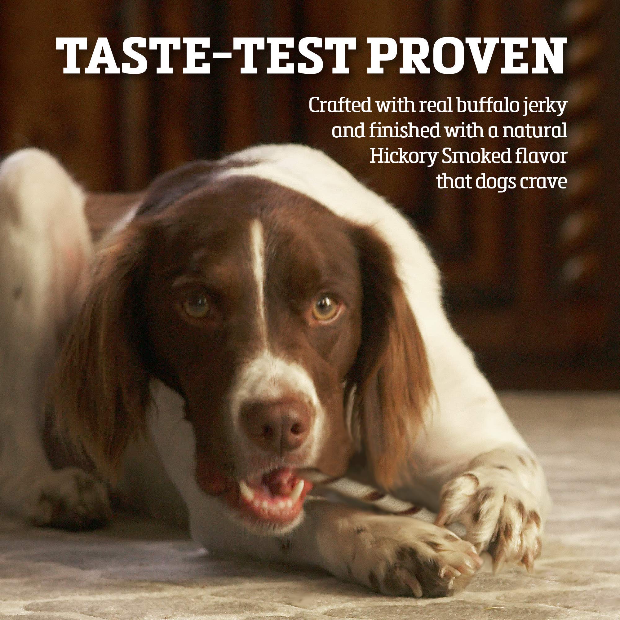 Buffalo Range Rawhide-Free Dog Treats - Natural Jerky Twists Made with Grass-Fed Buffalo - Hickory Smoked Flavor High Protein Ch
