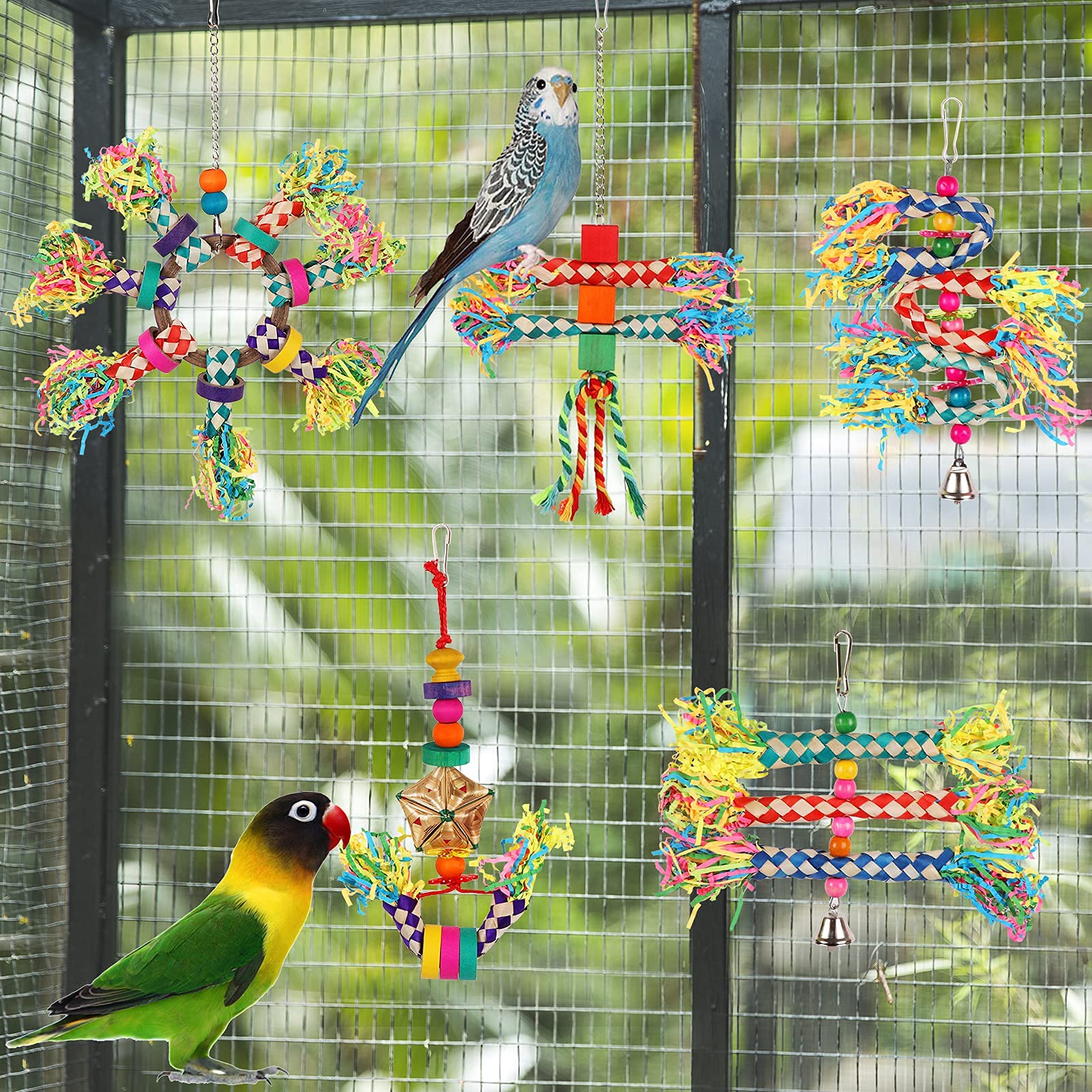 Lifeideas 5Pcs Bird Toys - Foraging, Shredding & Hanging Toys For Small To Medium Parrots, Conures, Cockatiels, Budgies, Lovebir