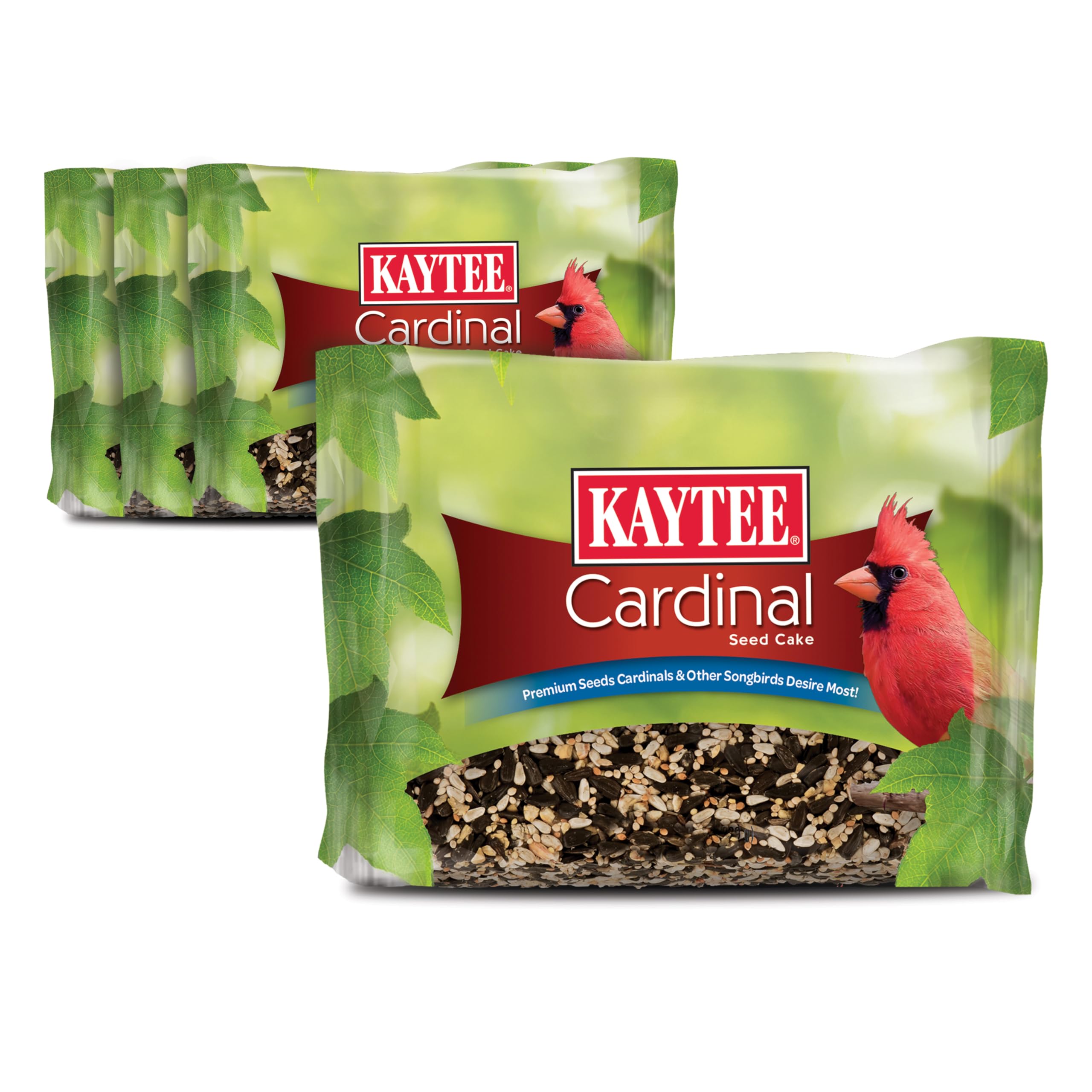 Kaytee Cardinal Wild Bird Seed Cake 1.85 Pounds 4 Count