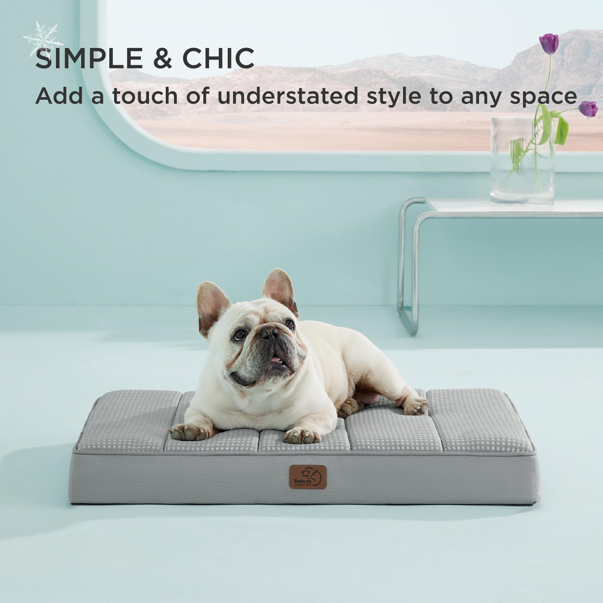 Bedsure Cooling Dog Bed For Small Dogs - Orthopedic Waterproof Puppy Beds With Removable Washable Cover, Egg Crate Foam Pet Mat,