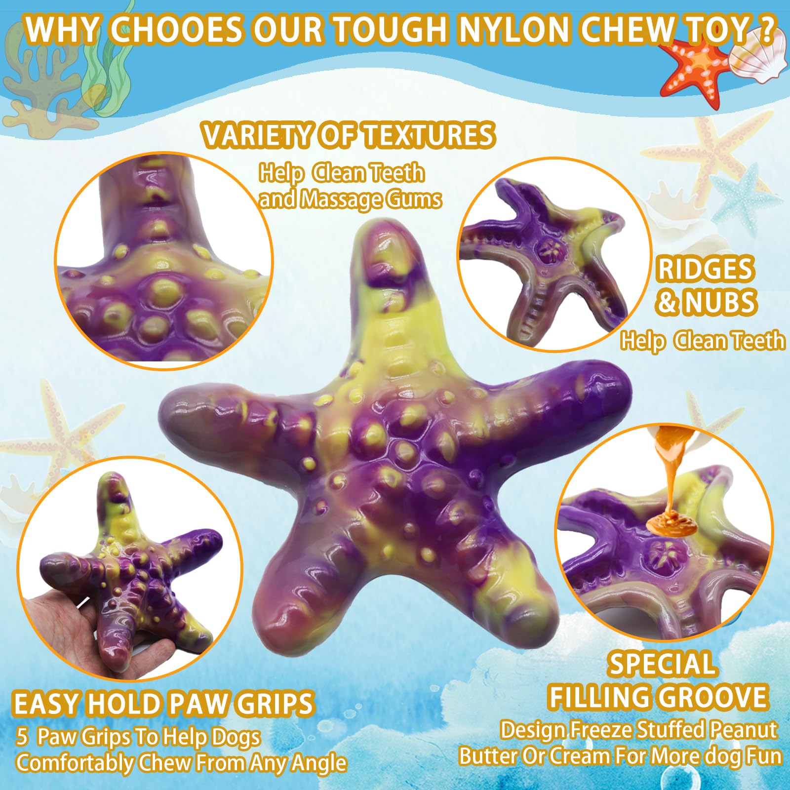 Dog Chew Toys For Aggressive Chewers,3 Pack Tough Dog Bone Toys To Keep Them Busy, Indestructible Pet Toy For For Medium/Large B