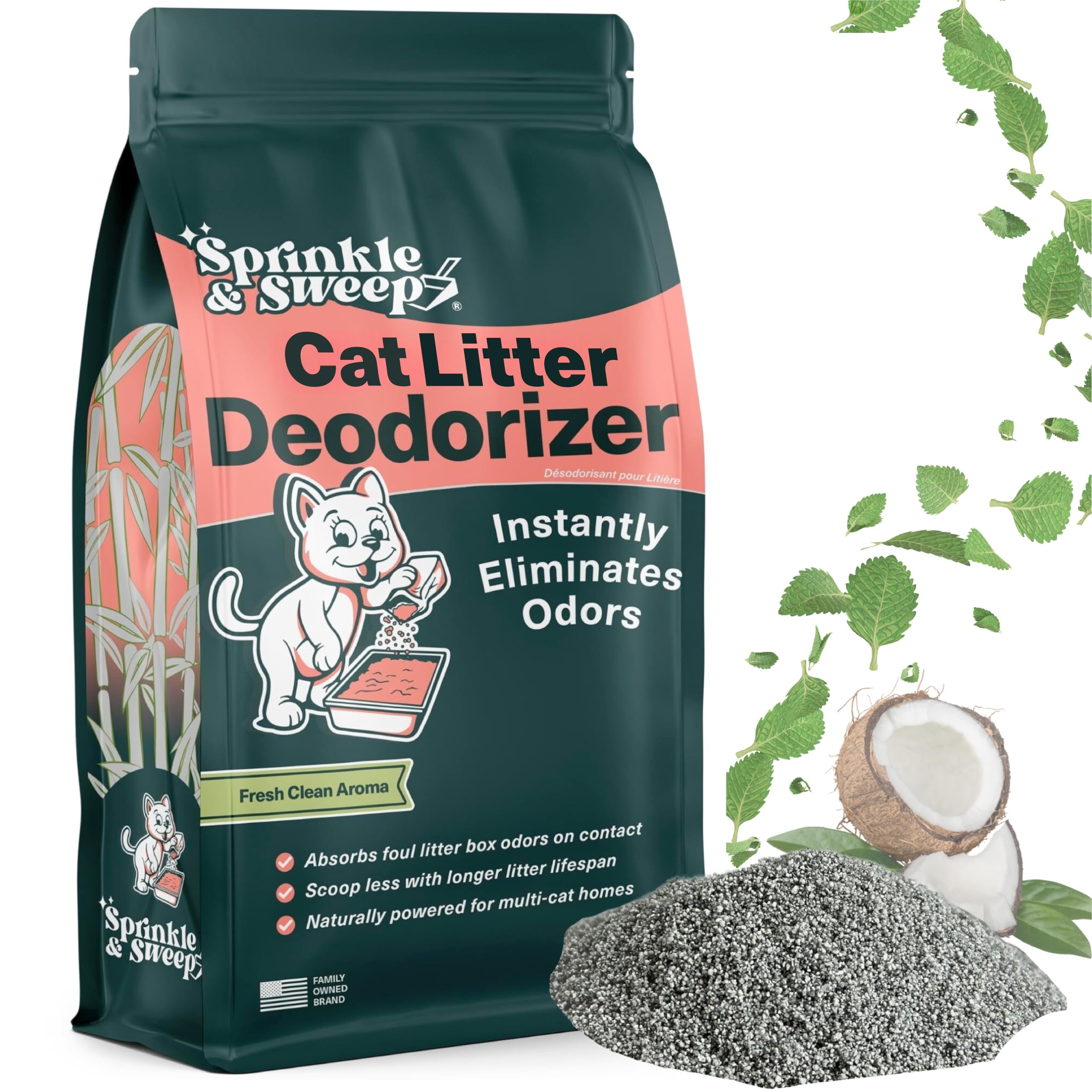 Cat Litter Deodorizer | Odor Eliminator for Litter | Smell Control for Cats | Non-Toxic & Safe for Kittens | Home Odor Neutraliz