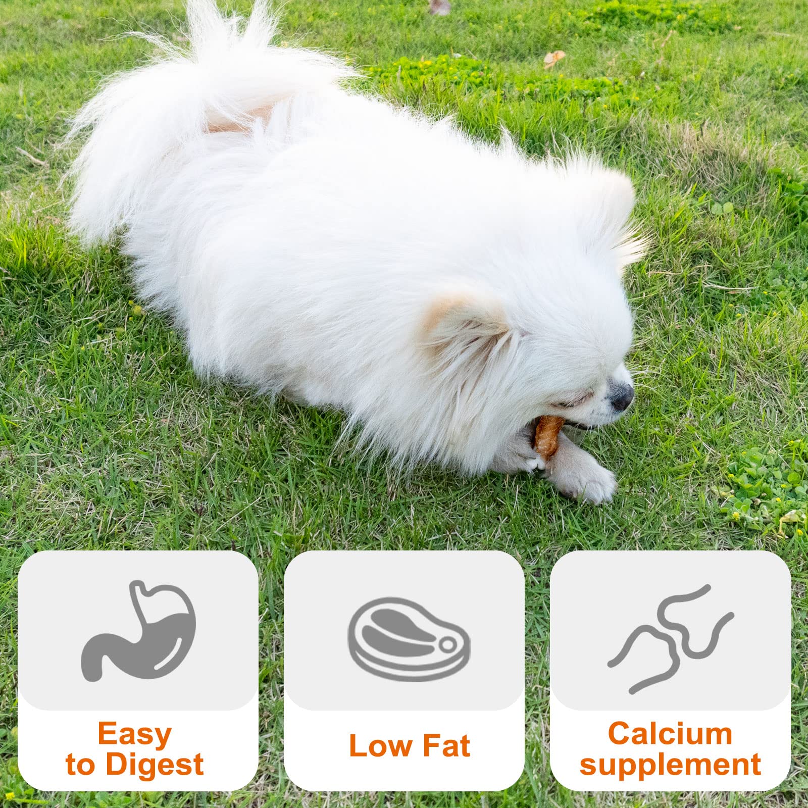 MON2SUN Dog Treats, Chicken Wrapped Calcium Bones Without Rawhide, 2.3 Inch Training Treats for Teeth Cleaning and Fresh Breath,