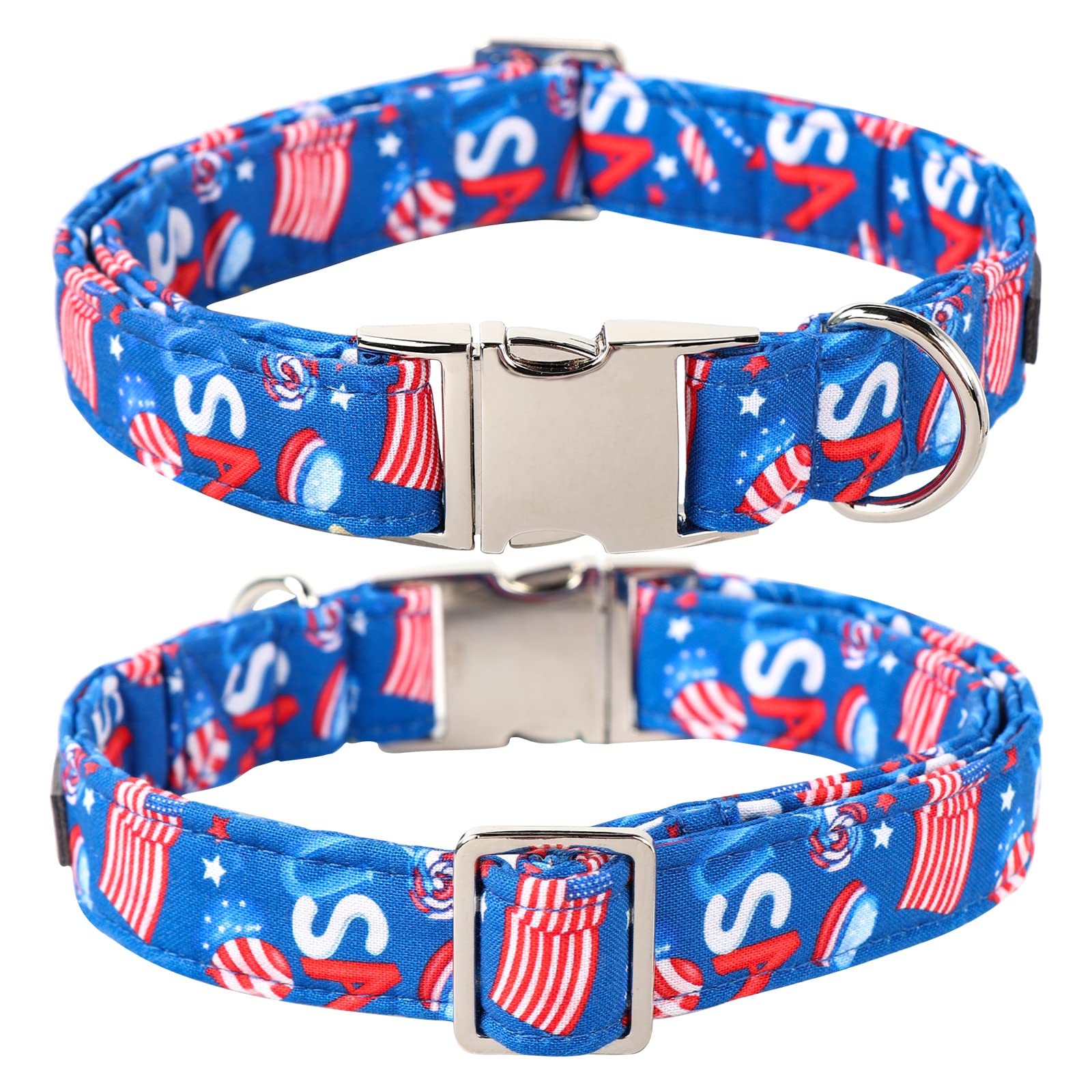Lionet Paws Patriotic Dog Collar With Bowtie, 4Th Of July, Soft And Comfortable Adjustable American Flag Bowtie Collar For Dogs