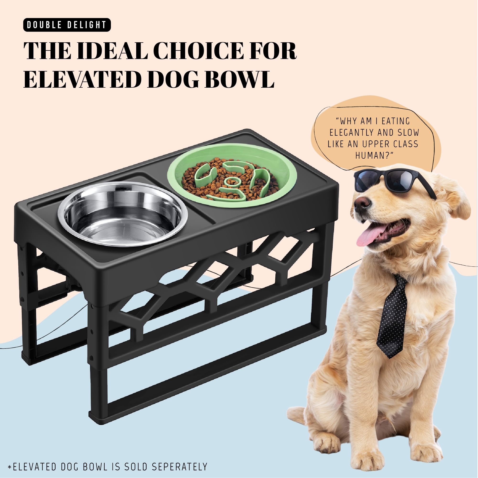 AVERYDAY Slow Feeder Dog Bowls for Medium Breeds Fits Raised Feeding Station, Puzzle Dog Food Bowls to Slow Down Eating, Dogs Fe