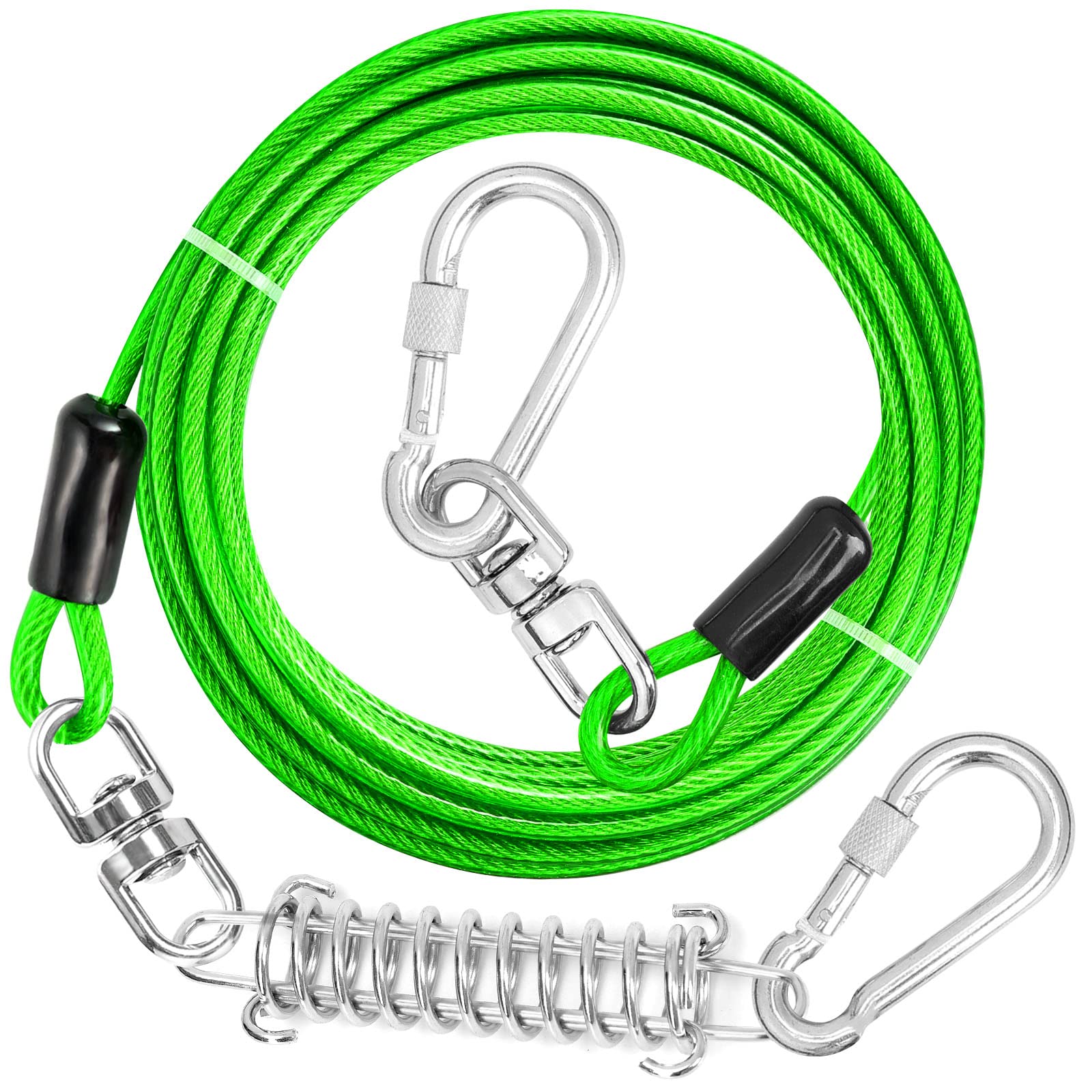 Jenico Dog Tie Out Cable - 70 Ft Dog Runner Cable With Swivel Hook, Dog Leash Run Tether For Yard Outdoor And Camping, Rust- Proof Training Line For Small To Medium Pets Up To 500 Lbs