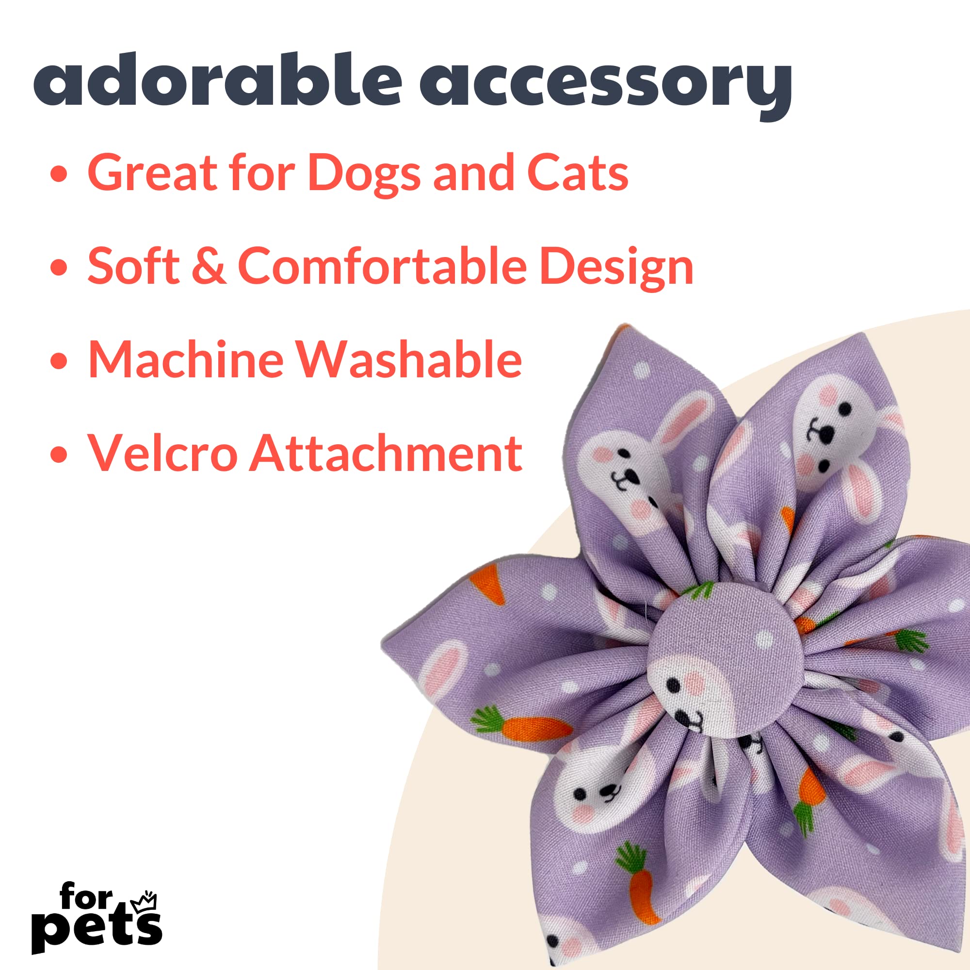 Huxley & Kent Pet Pinwheel - Funny Bunny (Small) - Easter/Spring Hook & Loop Collar Accessory For Dogs/Cats - Bow Collar Attachm