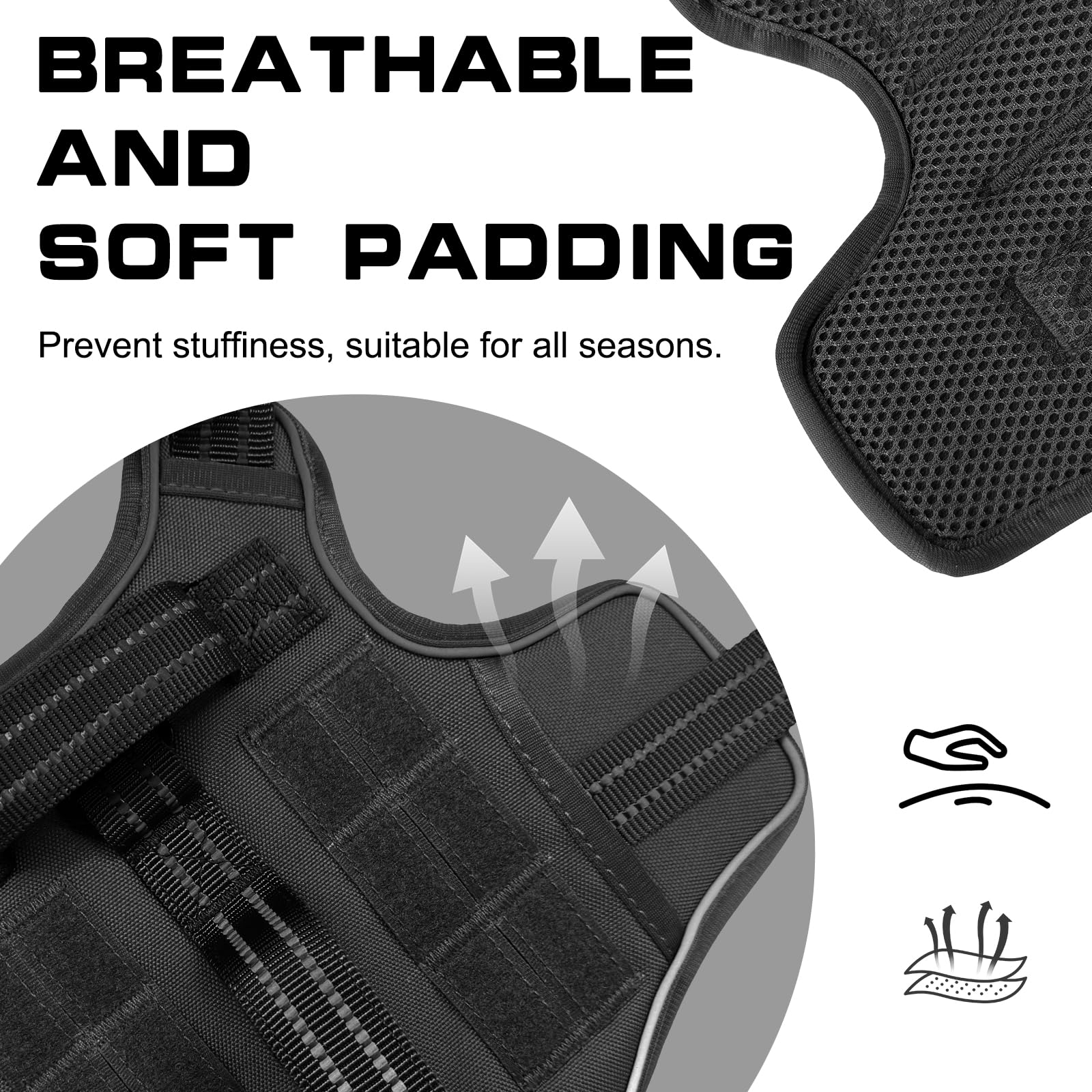 Dog Harness for Large Dogs Heavy Duty, No Pull Tactical Dog Harness with Molle System, Easy On and Off Service Dog Vest, Breatha