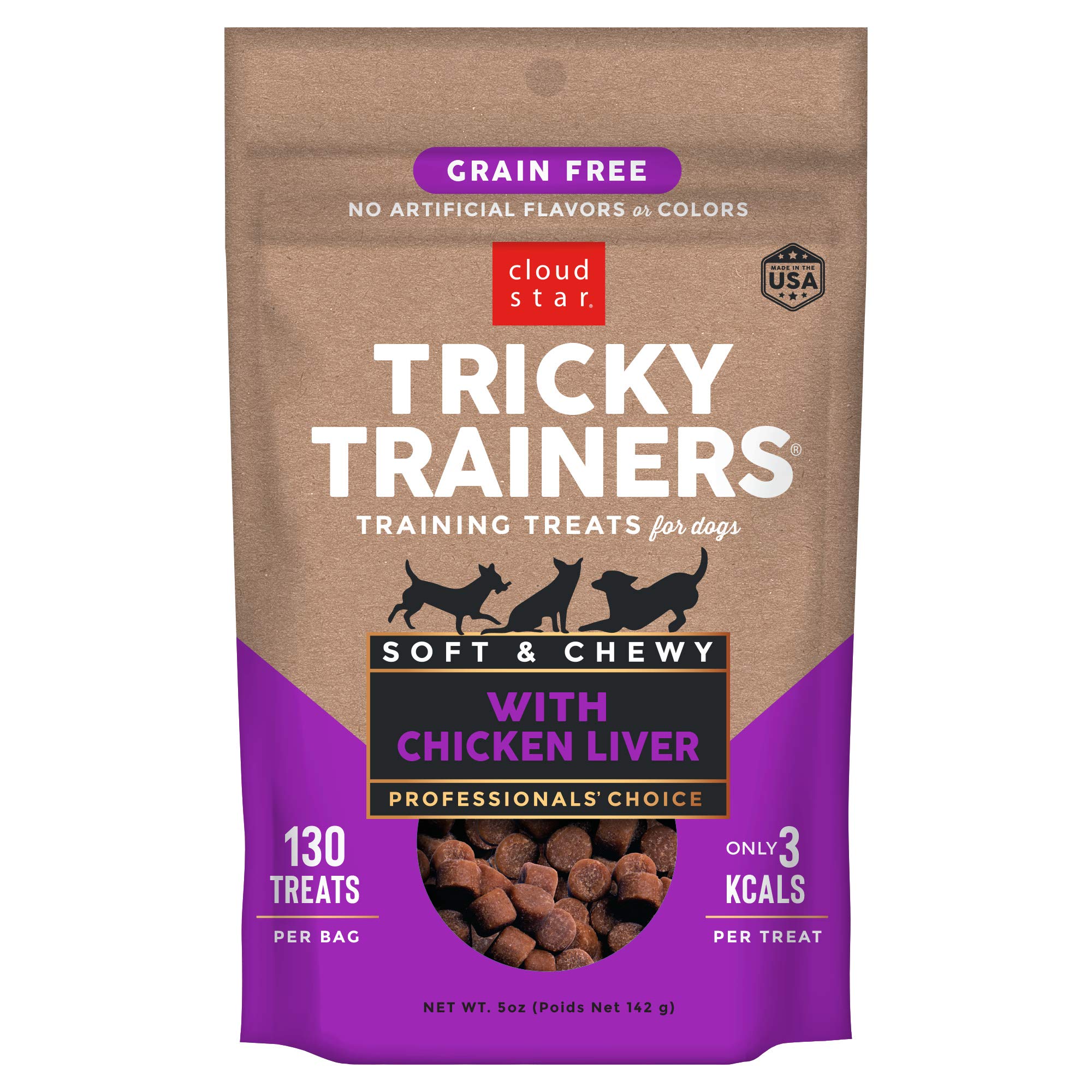 Cloud Star Tricky Trainers Chewy & Grain Free, Low Calorie Dog Training Treats, Baked in the USA