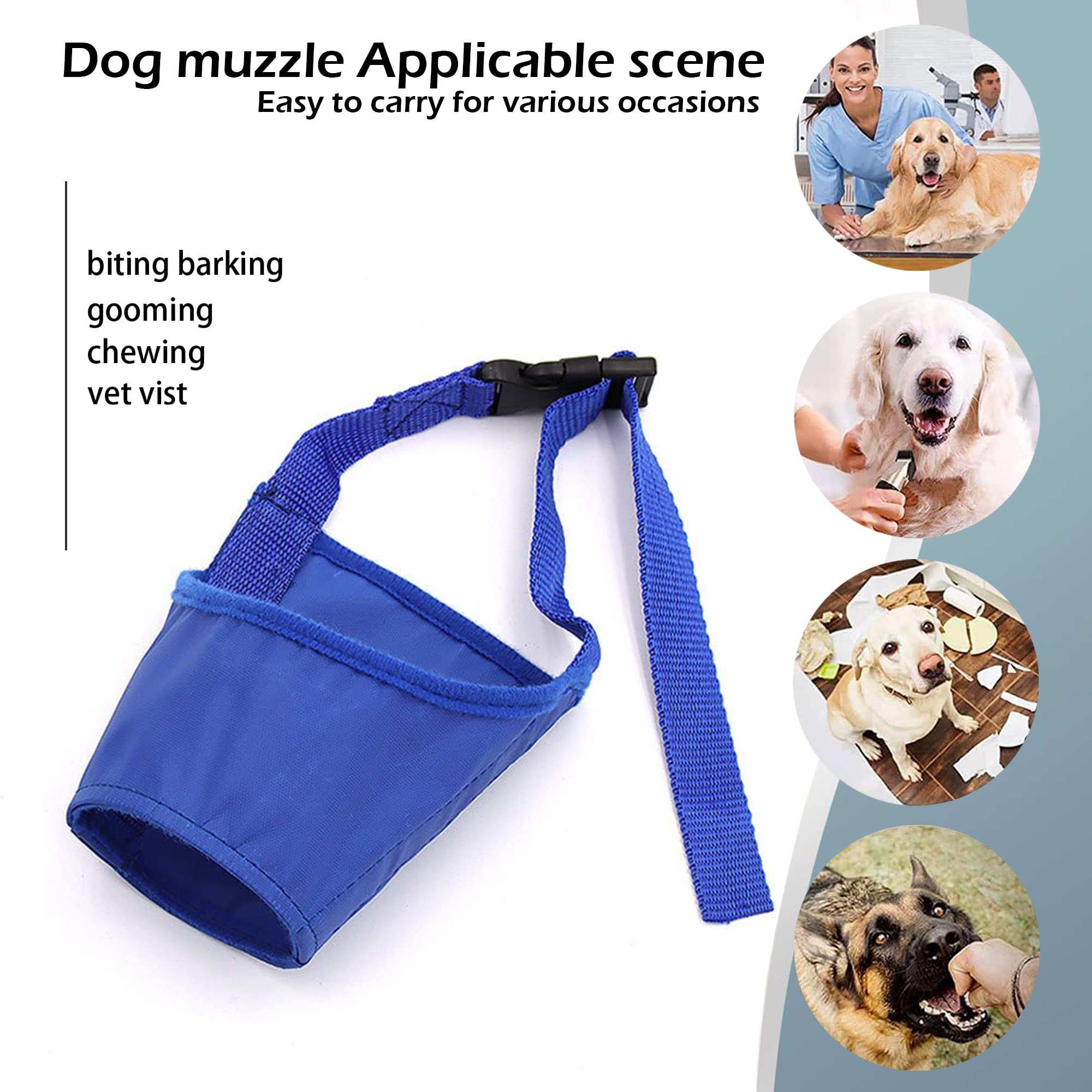 Parts Express Dog Muzzle, Soft Anti-Biting Barking Chewing Muzzle, Breathable Waterproof Adjustable Muzzle For Small Medium Dogs