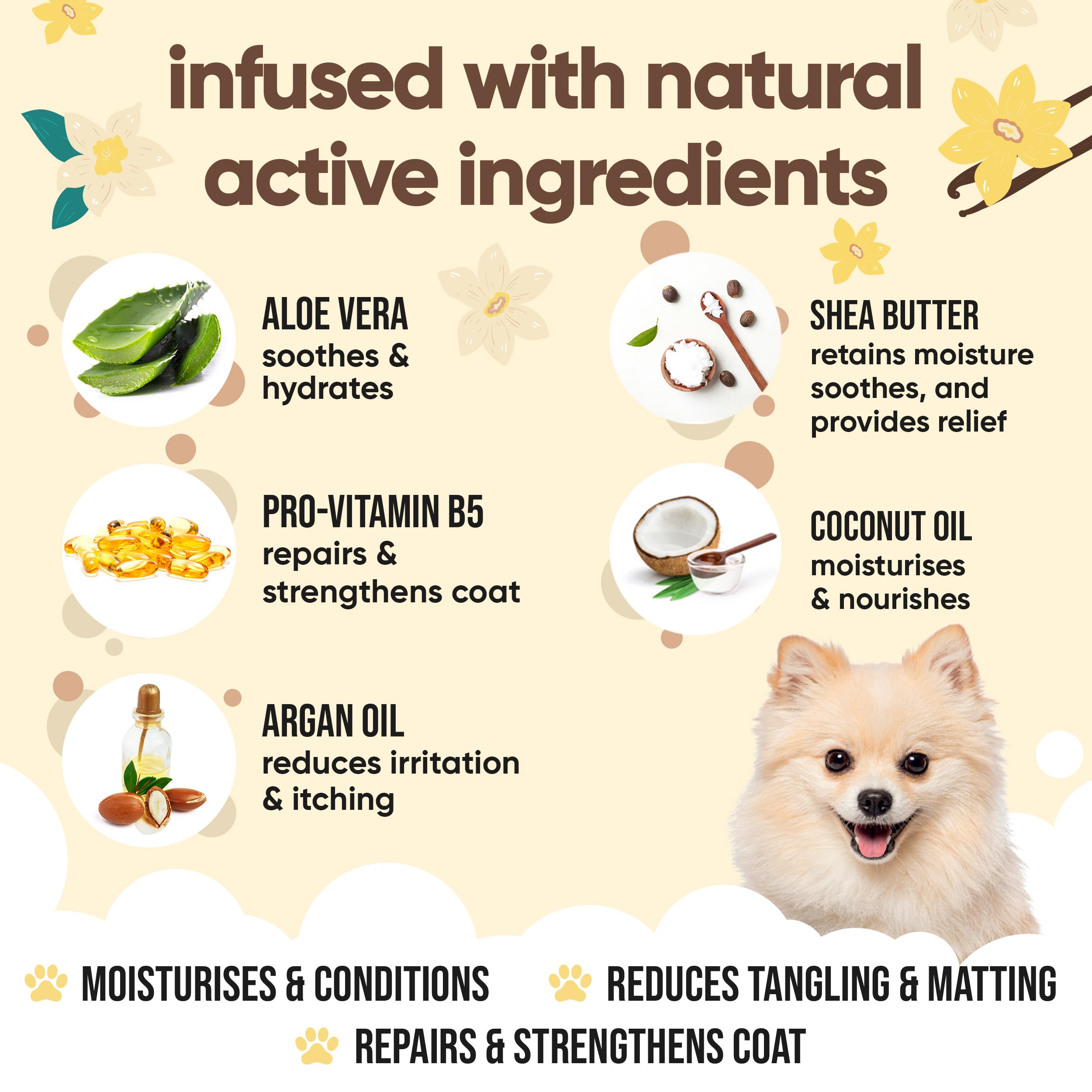 Buddycare Vanilla & Shea Butter Dog Conditioner (169.07oz) Aloe Vera, Argan Oil & Pro Vitamin B5 to Detangle Matted Coats & Reli