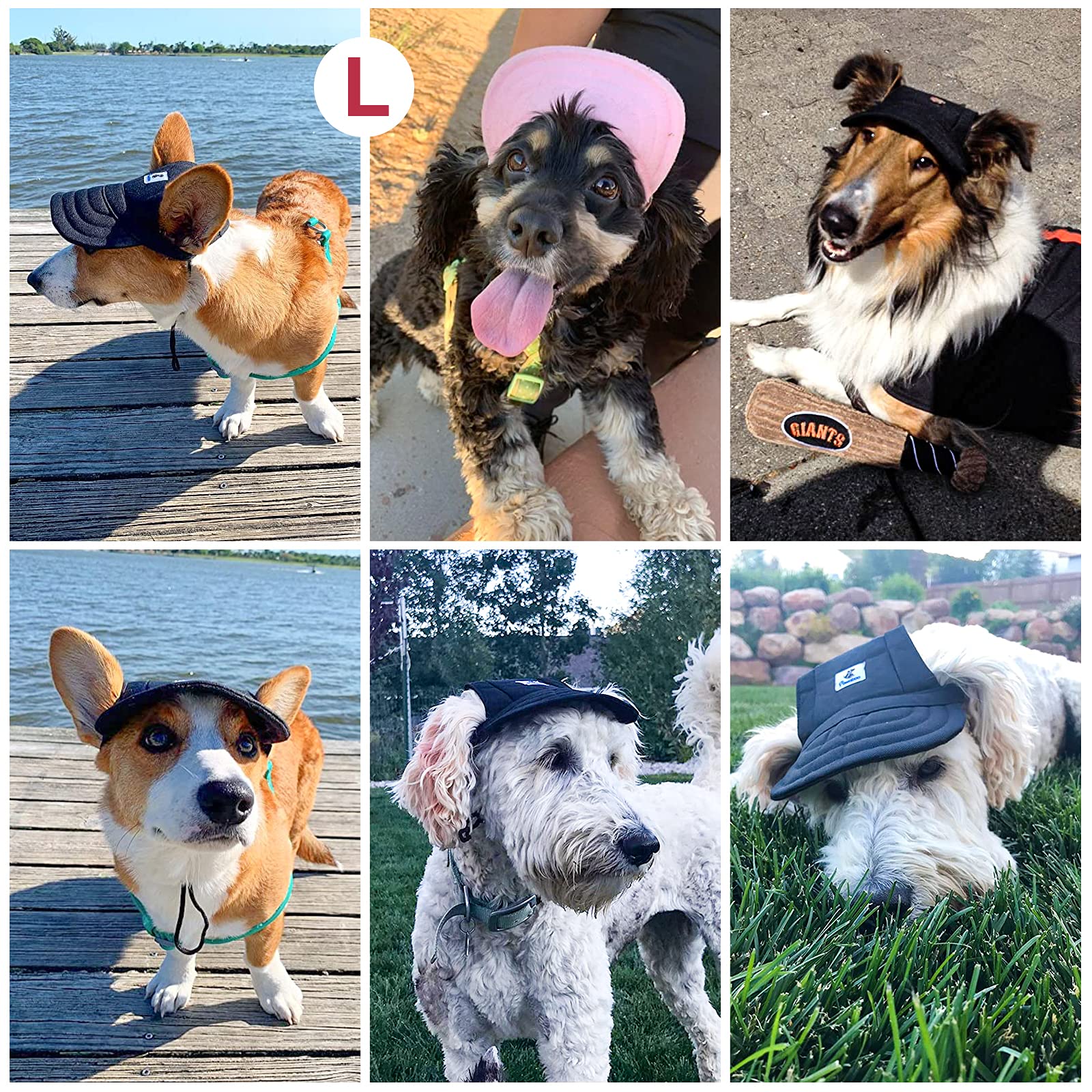Pawaboo Dog Baseball Cap, Adjustable Dog Outdoor Sport Sun Protection Baseball Hat Cap Visor Sunbonnet Outfit With Ear Holes For Puppy Small Dogs, Medium, Yellow
