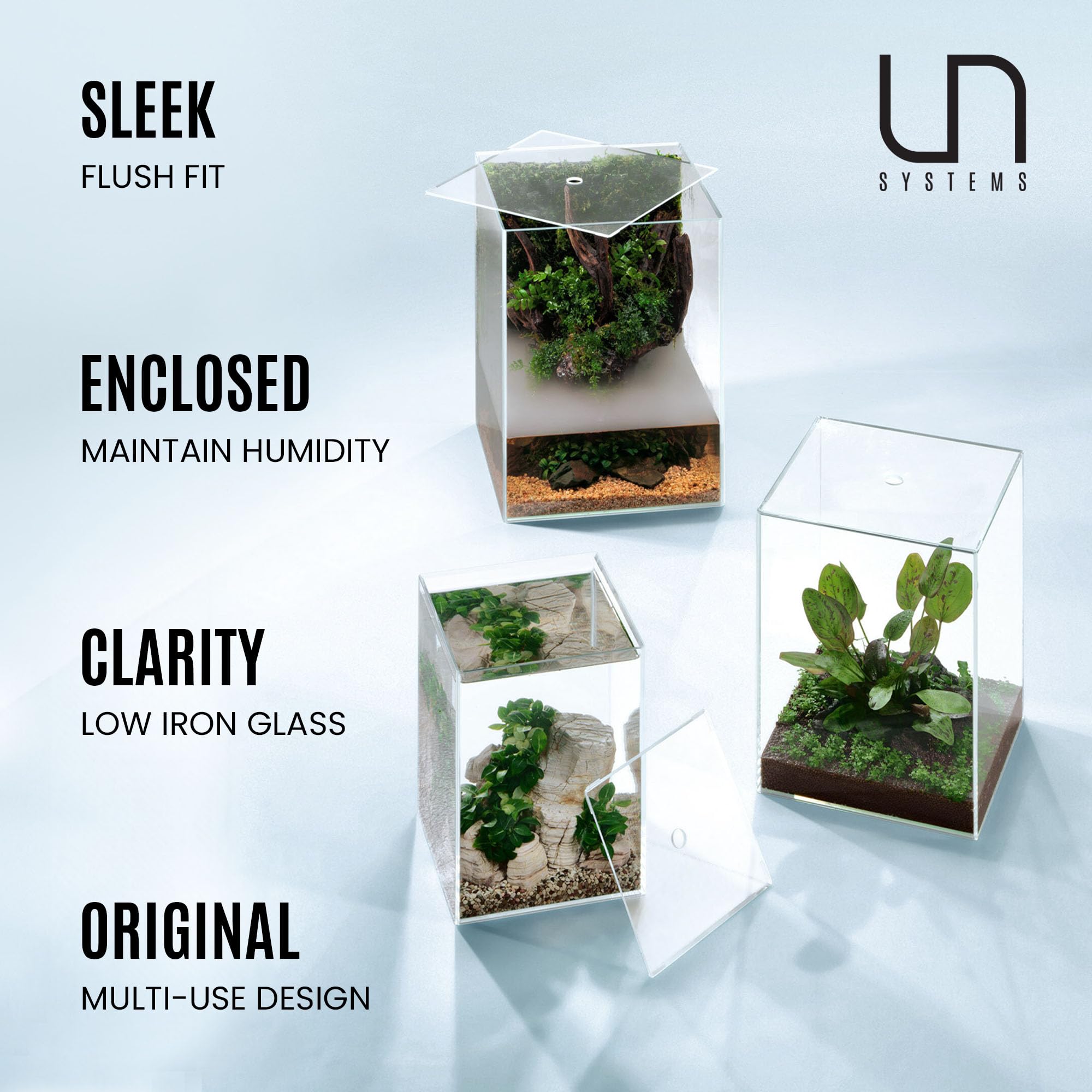 Ultum Nature Systems Prism Rimless Glass Aquarium - Cube Tank With Mitered Lid, Tall Nano Fish Tank For Home & Office - Uns Pris