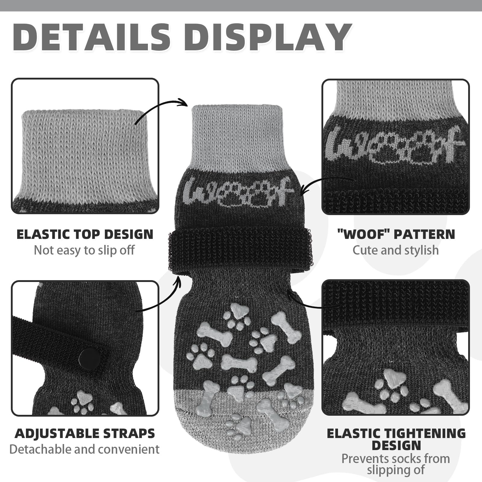 Kooltail Dog Socks For Hot/Cold Pavement To Prevent Licking Paws,Dog Boots&Paw Protector For Hardwood Floors Anti Slip,Traction
