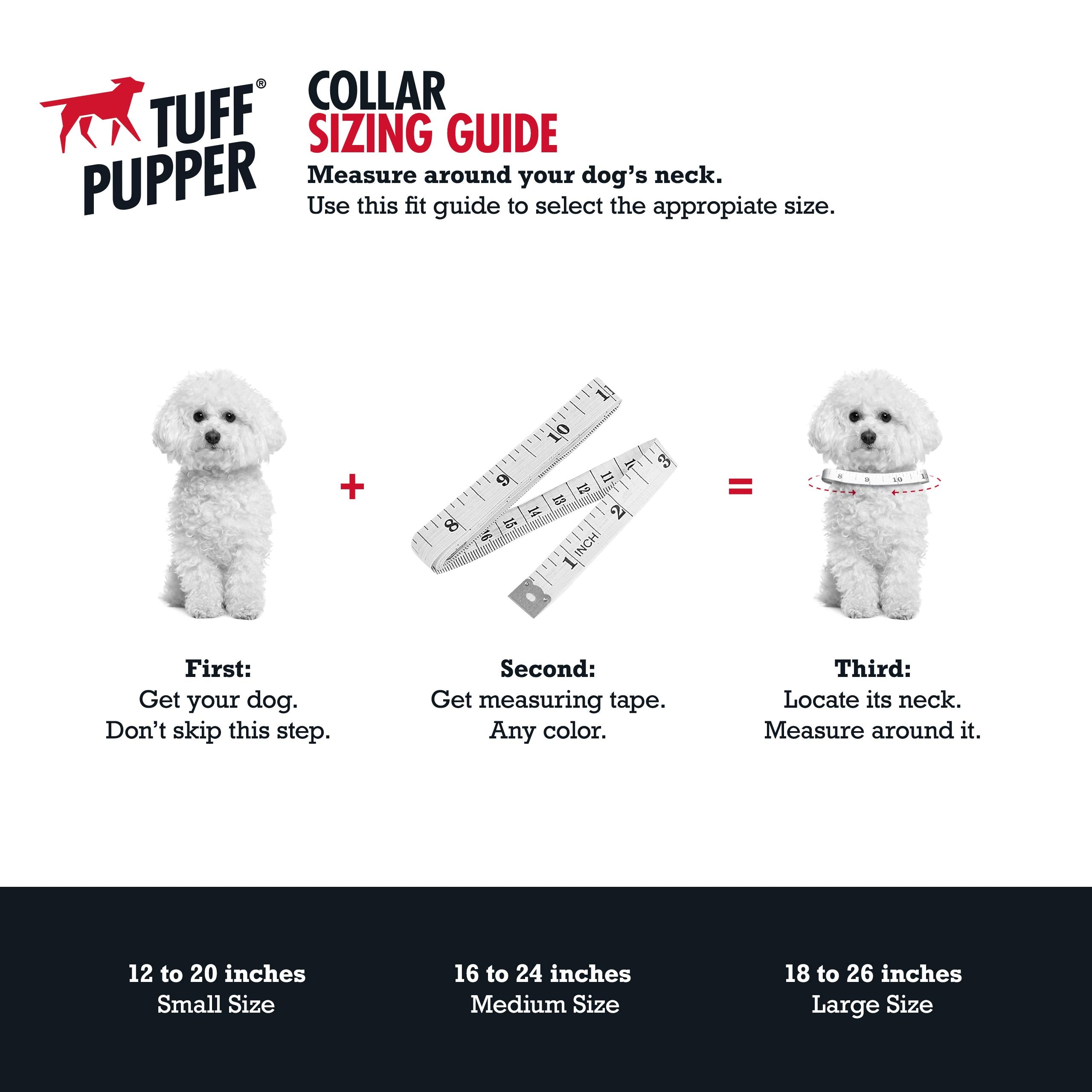 Tuff Pupper Martingale Collar For Dogs Is Perfect For Training | No Pull Dog Collar With Adjustable Gentle Nylon & Steel Chain | Convenient Sizing For All Breeds Large (18-26' Neck)