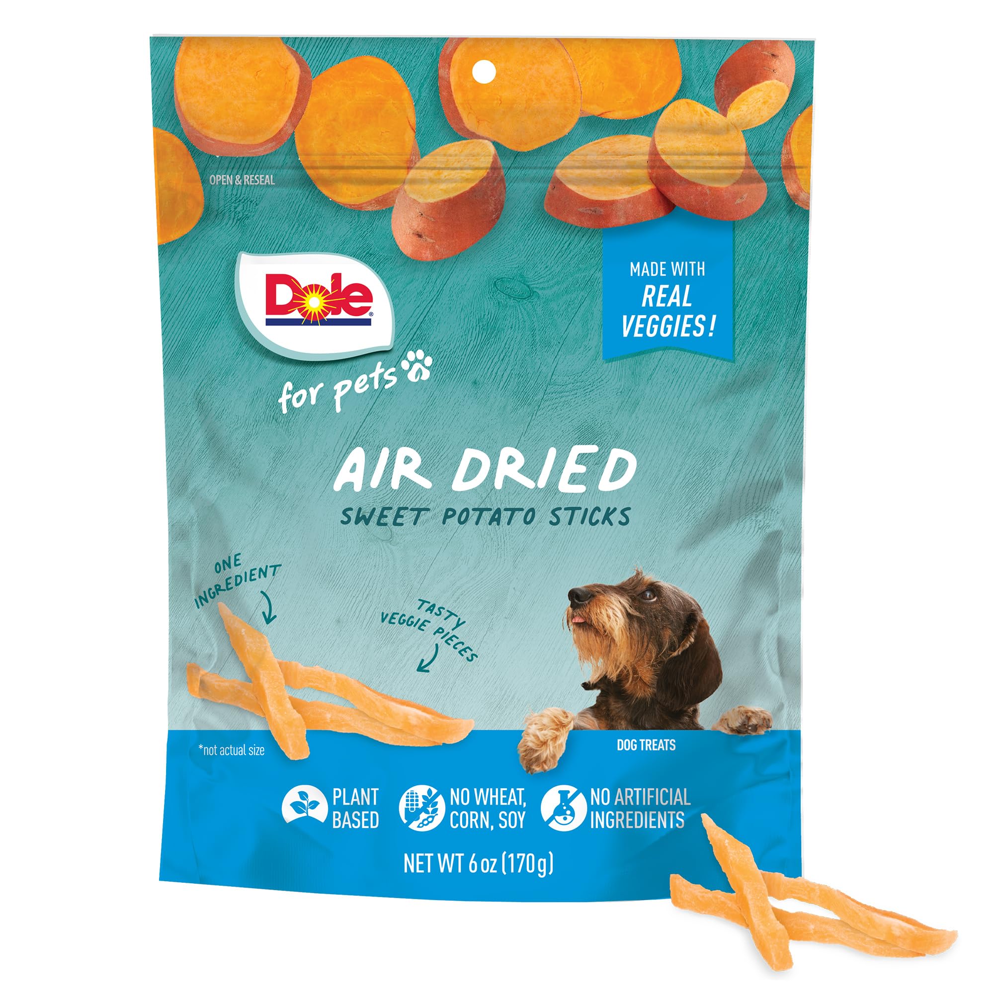 Dole for Pets Air Dried Sweet Potato Dog Treats, 6oz |Made with Real Sweet Potato, Single Ingredient, Limited Ingredient Dog Tre