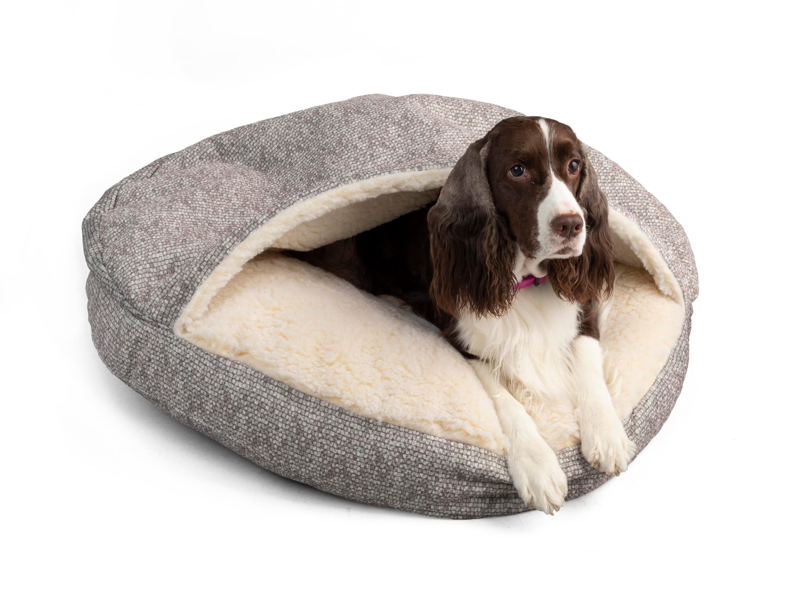 Snoozer Luxury Microsuede Cozy Cave Pet Bed, Show Dog Collection, Extra Large, Merlin Linen