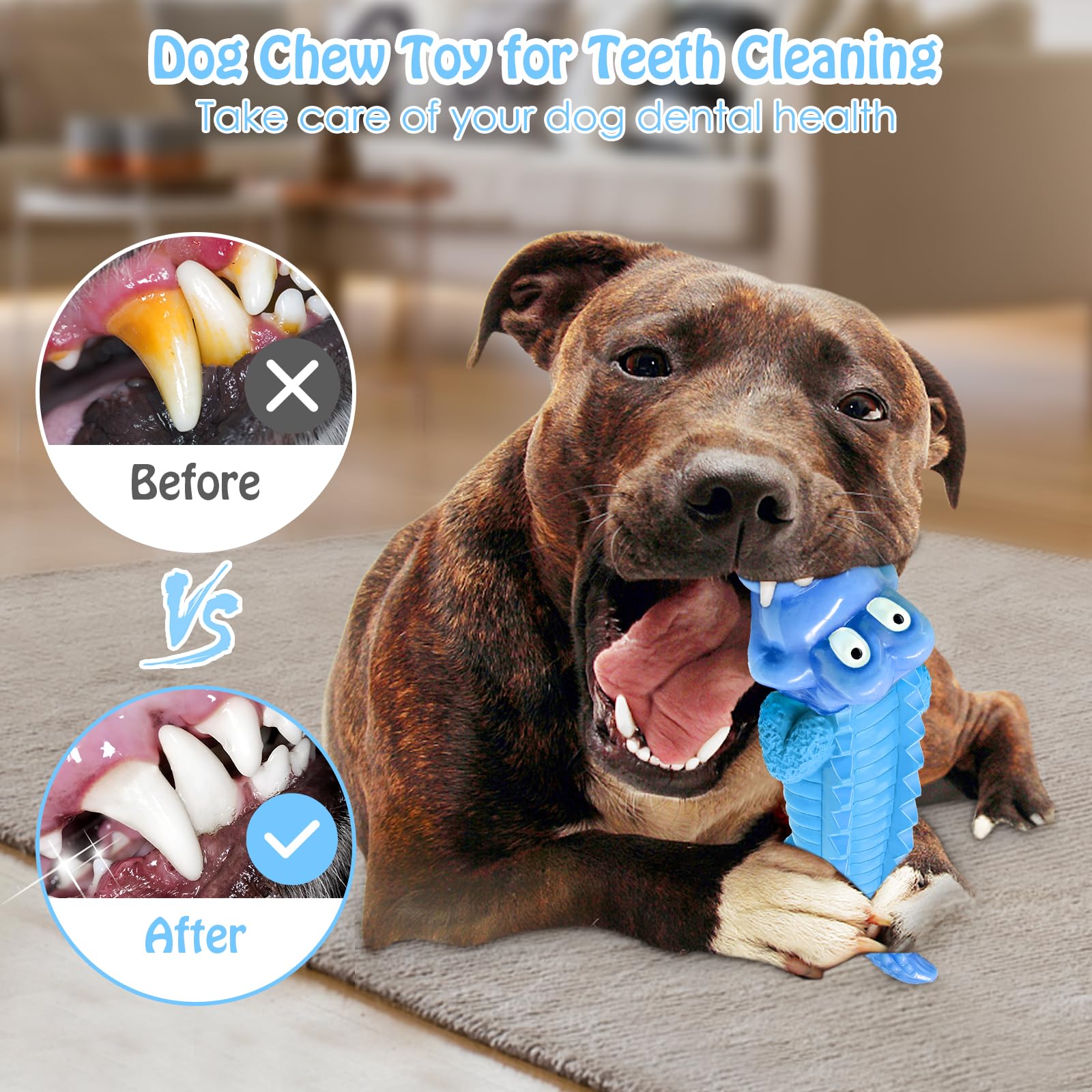 Jeefome Tough Dog Chew Toys for Aggressive Chewers, Indestructible Dog Toy to Keep Them Busy & Reduce Boredom for Medium, Large