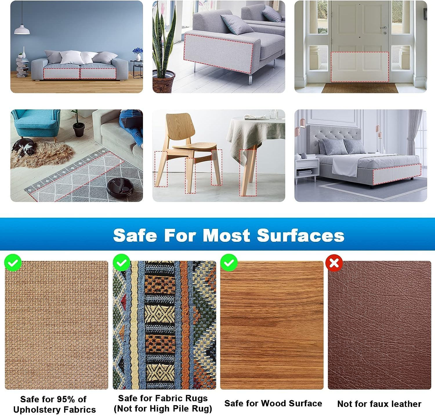 Mioule Anti Cat Scratch Furniture Protectors From Cats Scratching Stop, 12 Pack Self-Adhesive Single Side Couch Sofa Corner Prot