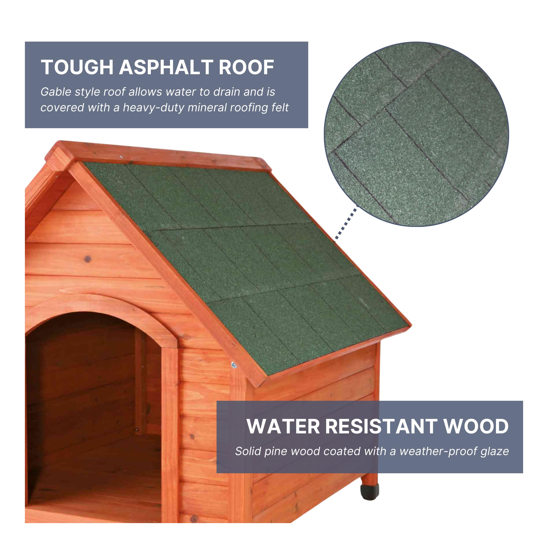 Trixie Natura Pitched Roof Dog House, 30'' L X 28'' W X 30.5'' H