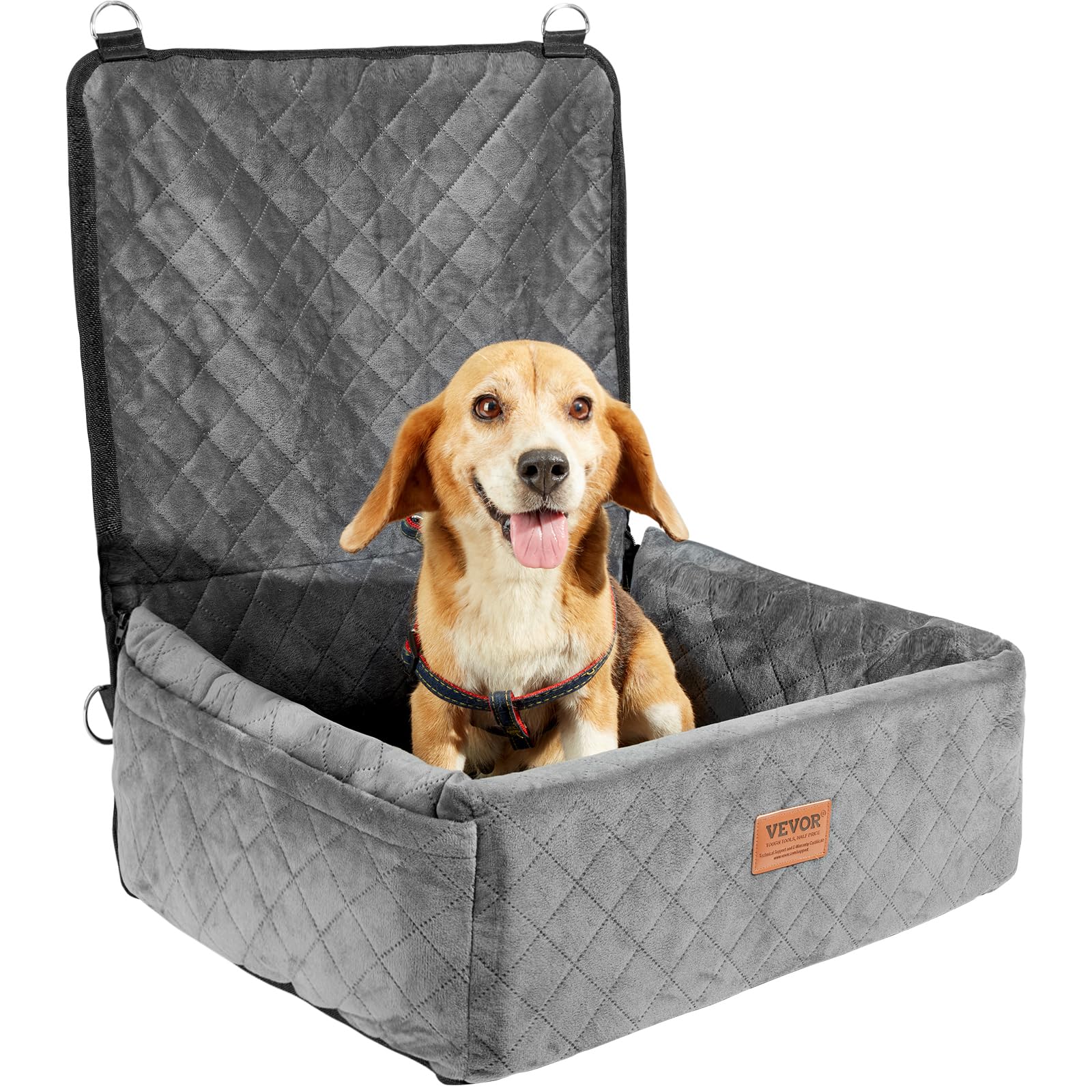 Vevor Dog Booster Car Seat Pet Car Seat For Small Medium Dog Up To 40 Lbs Gray