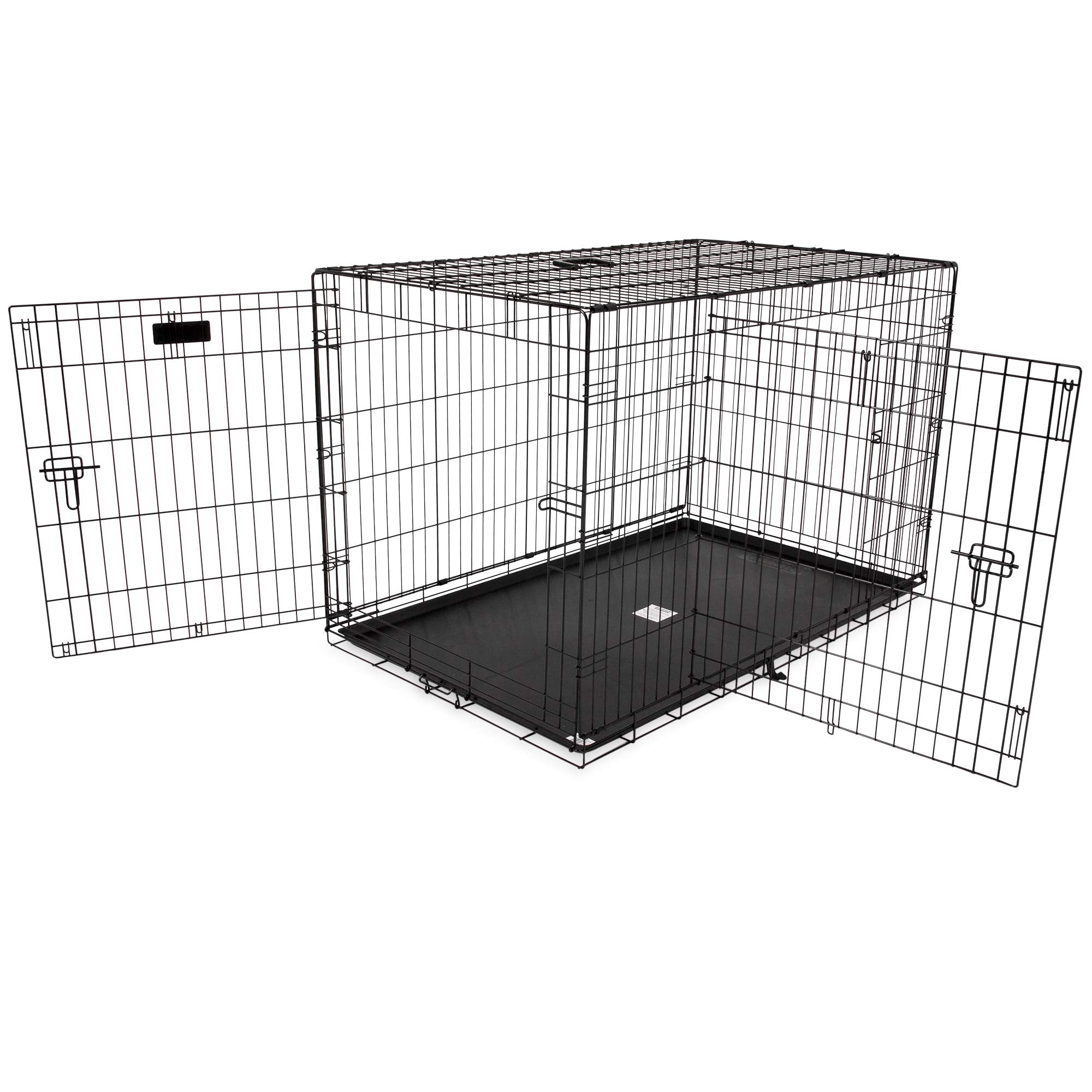 Precision Pet Products Two Door Great Crate Wire Dog Crate, 48 Inch, For Pets 90-125 Lbs, With 5-Point Locking System