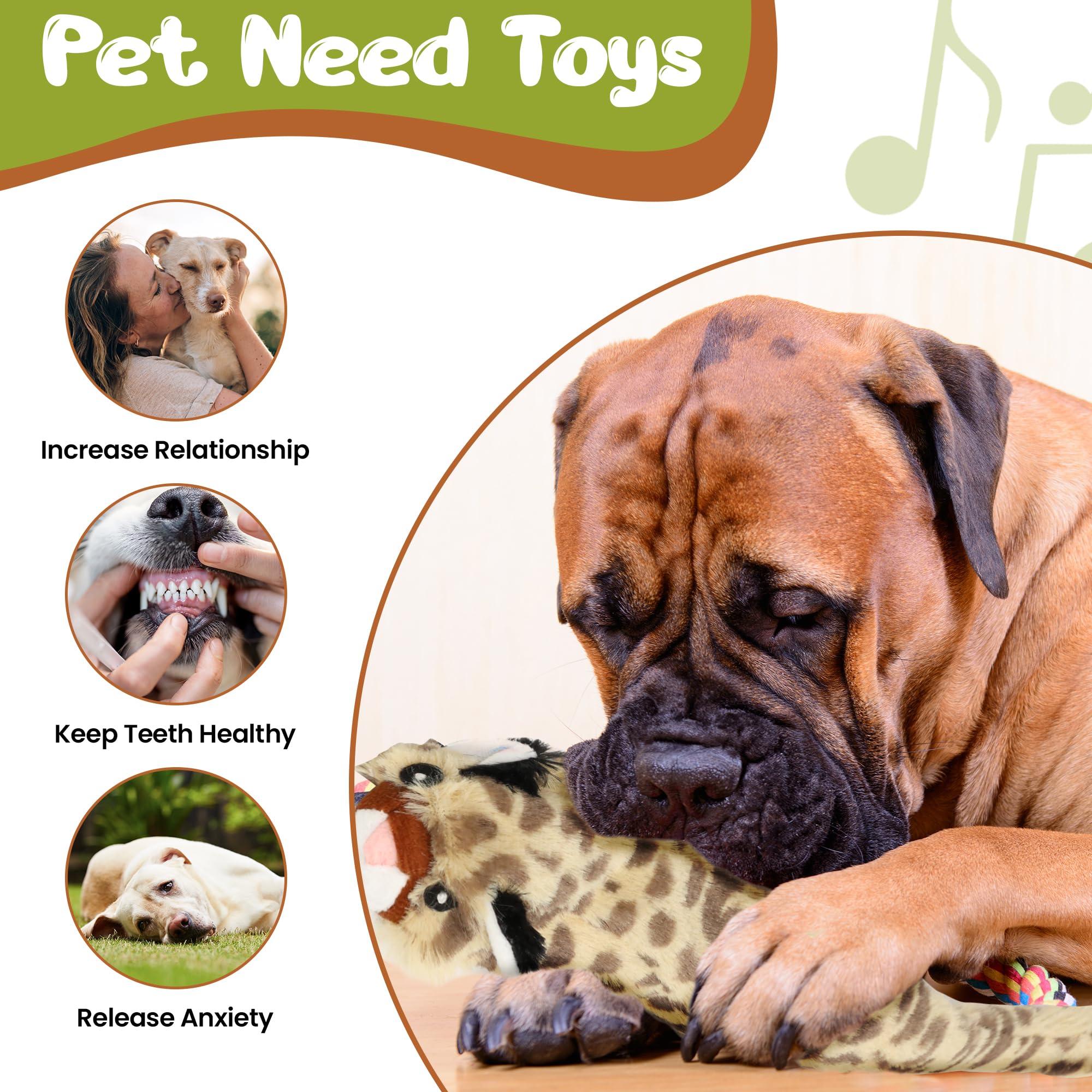 Spot Mini Skinneeez | Stuffless Dog Toy With Squeaker For All Dogs | Tug-Of-War Toy For Small And Large Breeds | 14” | Jungle Cat Assorted Design | By Ethical Pet (Pack Of 1)
