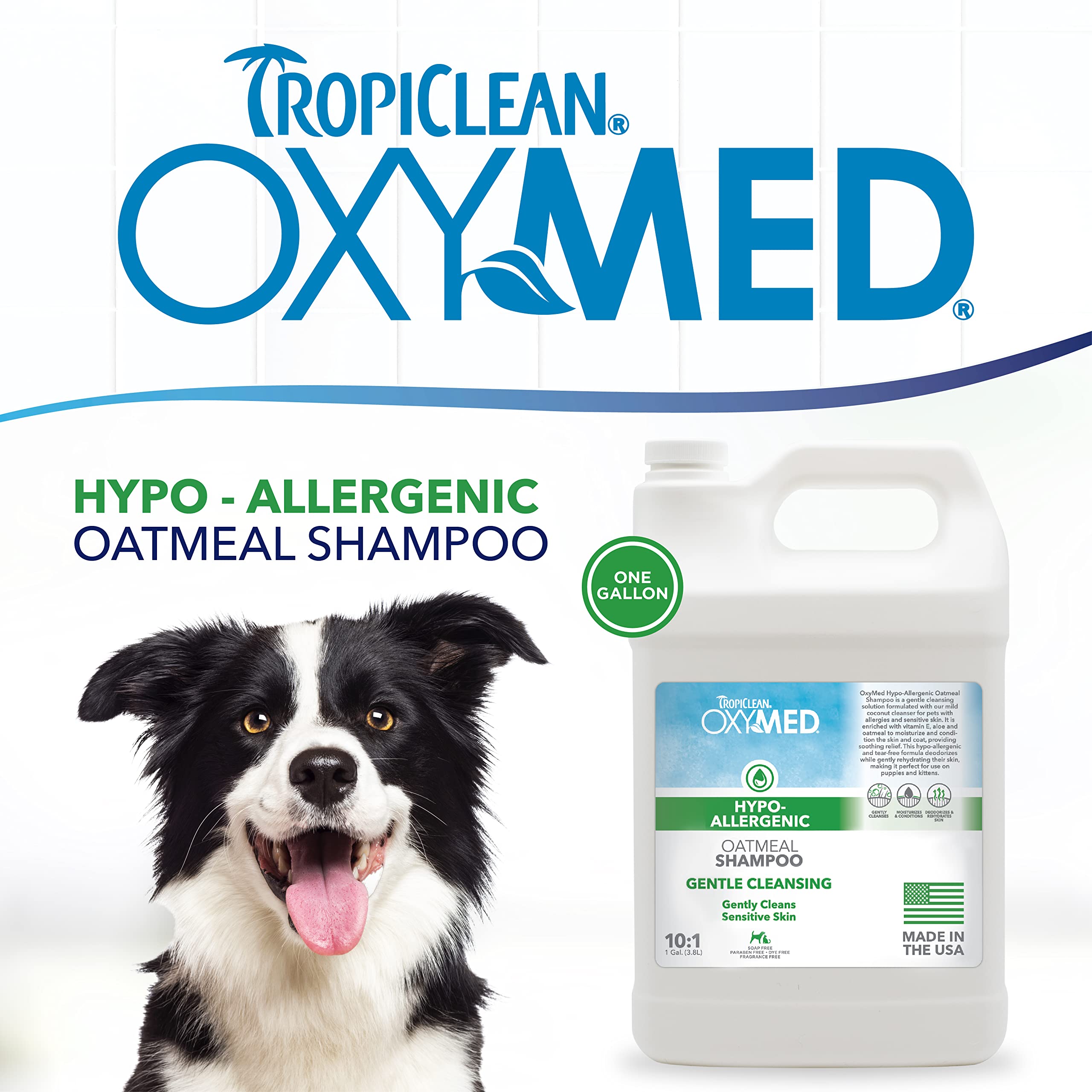 Tropiclean Oxymed Hypoallergenic Dog Shampoo For Allergies And Itching, Skin Soothing Shampoo For Pets With Sensitive Skin, Tear