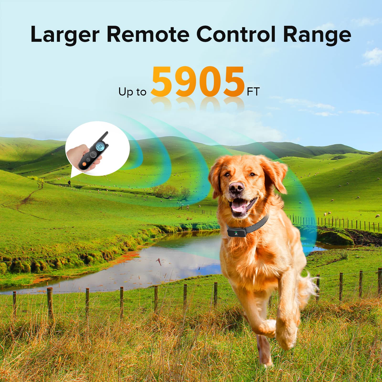 KAIYIKAPET Wireless Dog Fence for 2 Dogs, 14 Levels Distance 25-3500FT, Training Collar with 3 Modes, Upgraded Black, 2 Collars