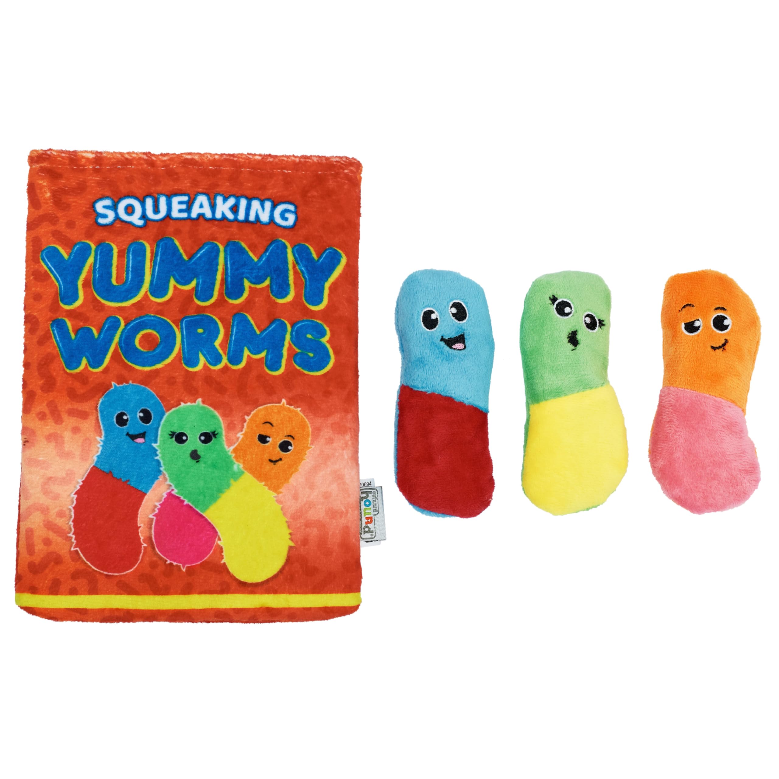 Outward Hound Snack Bag Yummy Worms Puzzle Squeaky Dog Toys