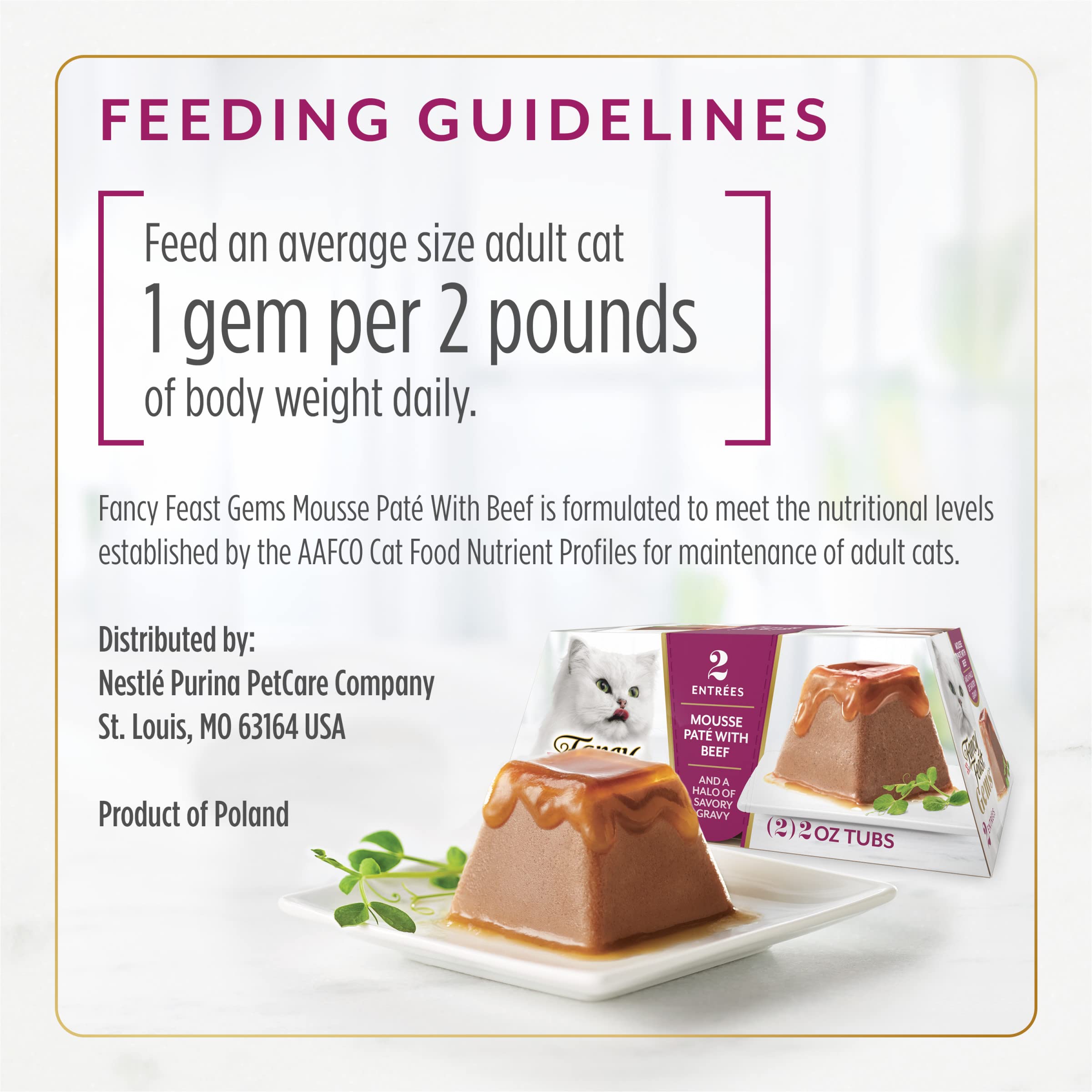 Fancy Feast Gems Pate Cat Food Mousse with Beef and a Halo of Savory Gravy Cat Food - (Pack of 8) 4 oz. Boxes