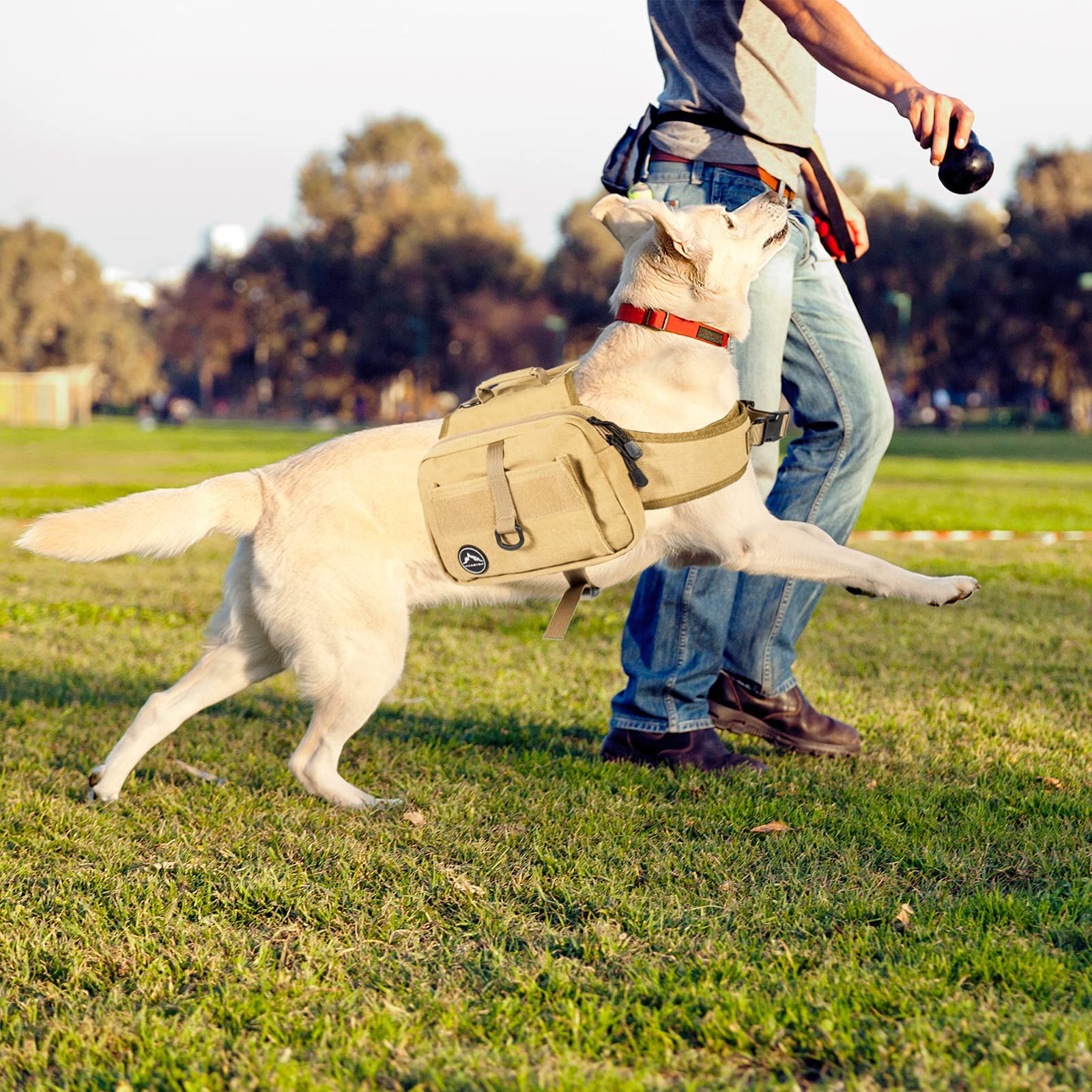 Himal Outdoors Dog Backpack for Large Dog, Dog Pack Hound Travel Camping Hiking Bag, Saddle Bag Rucksack with Side Pockets & Adj
