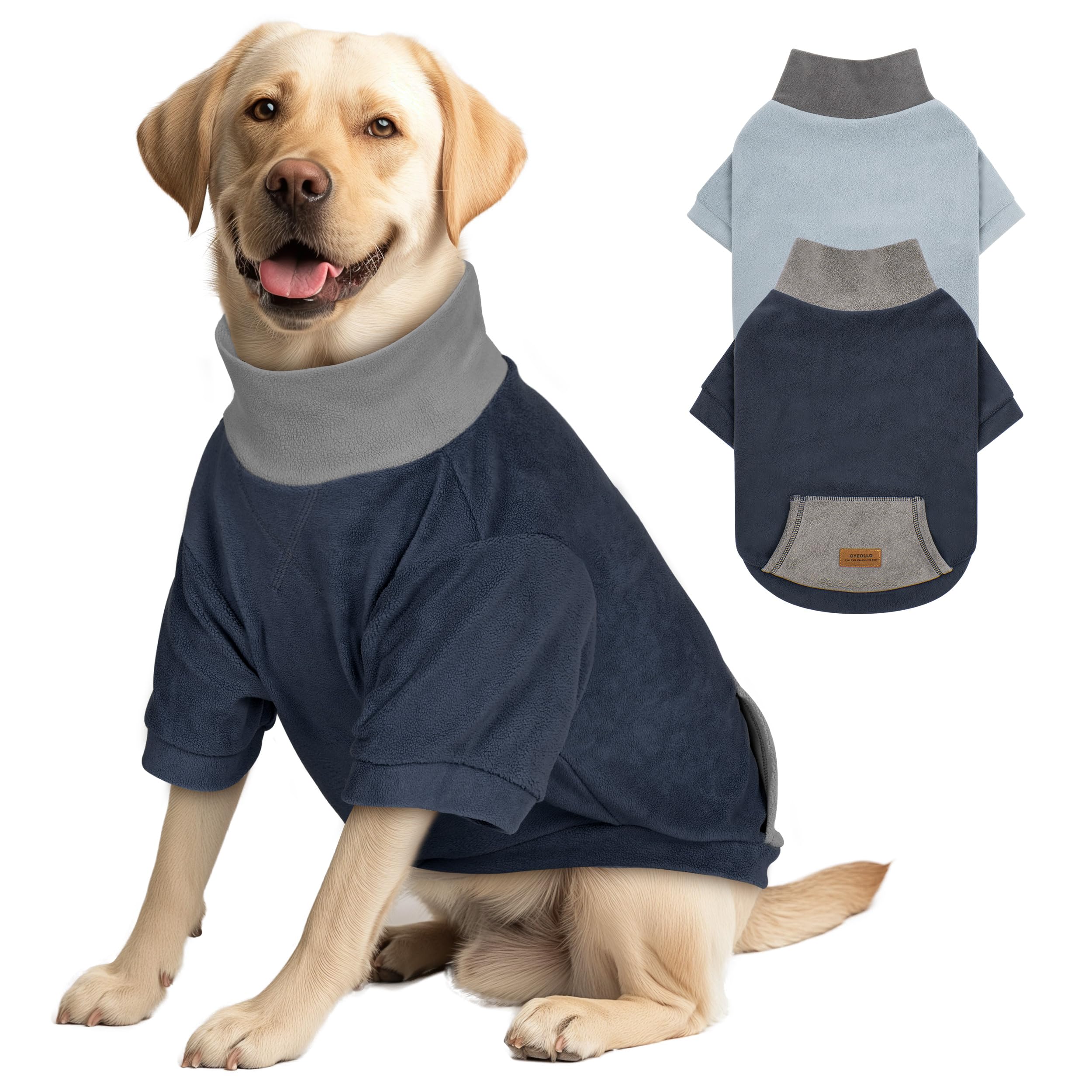 Cyeollo 2 Pack Xxl Dog Sweater, Soft Turtleneck Dog Sweaters For Large Dogs Male, Warm Dog Sweatshirt, Stretchy & Comfortable Pu