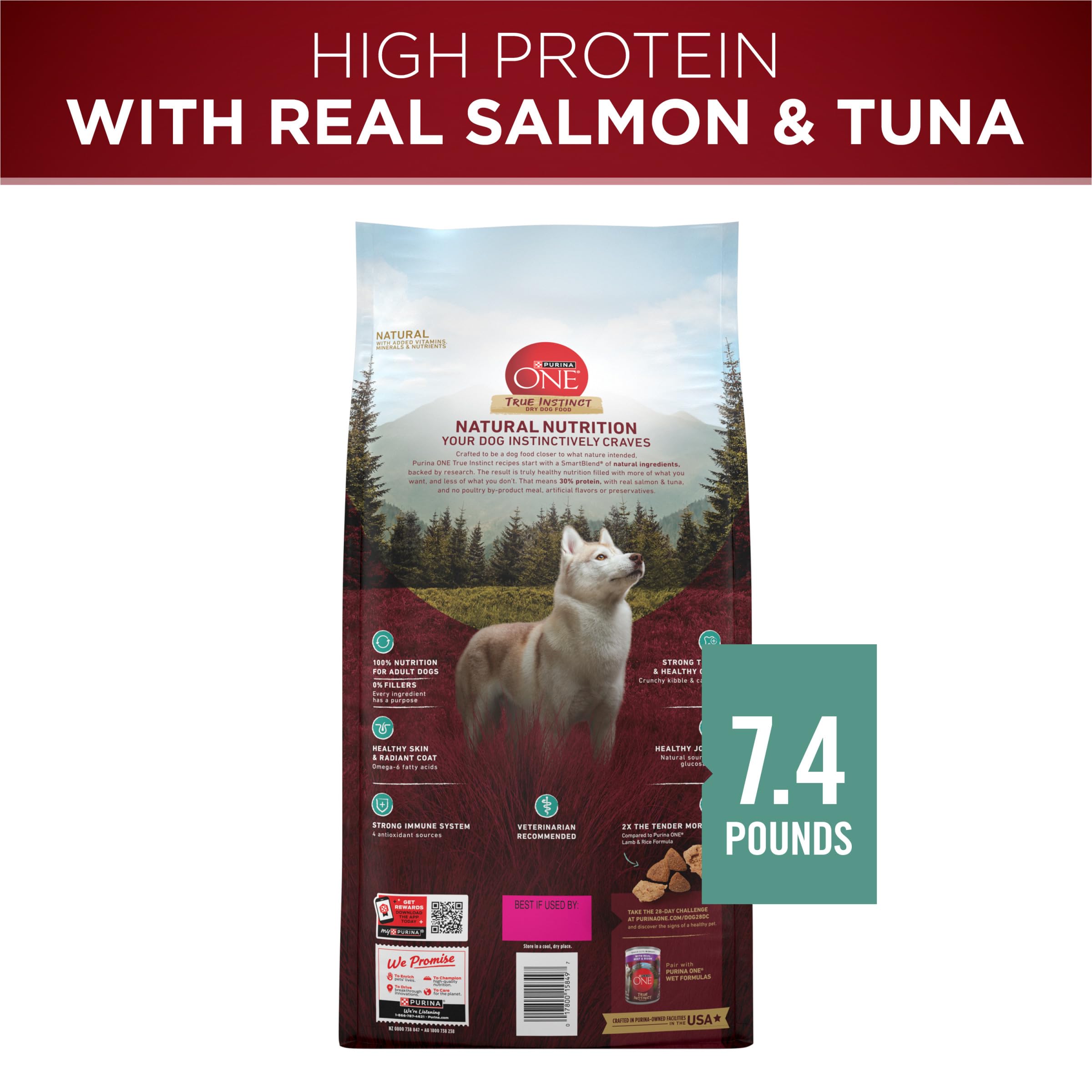 Purina ONE True Instinct With Real Salmon and Tuna Dry Dog Food - 7.4 lb. Bag