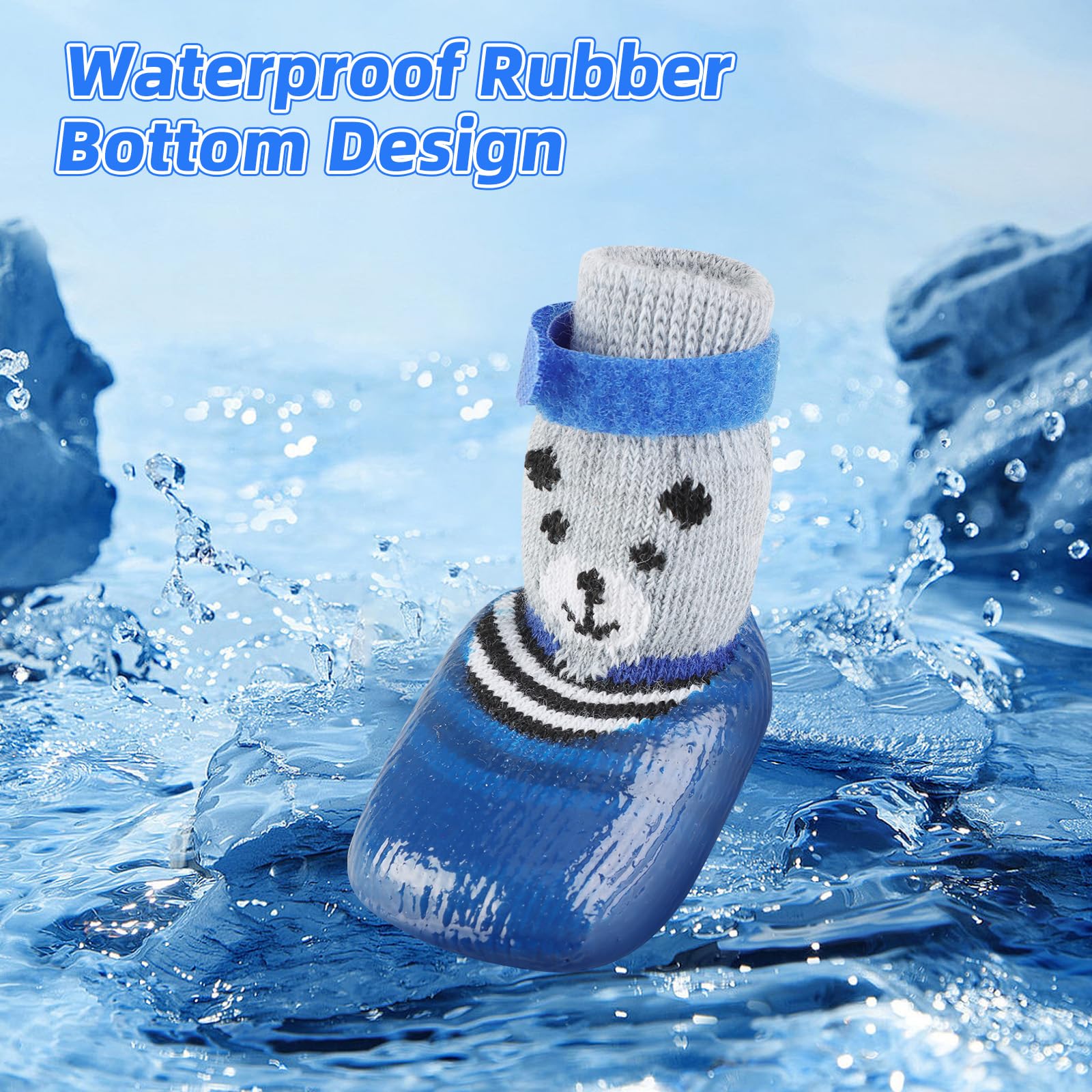 4Pcs Dog Boots Waterproof Shoes Breathable Socks, With Anti-Slip Sole And Adjustable Magic Tape All Weather Protect Paws Only Fi