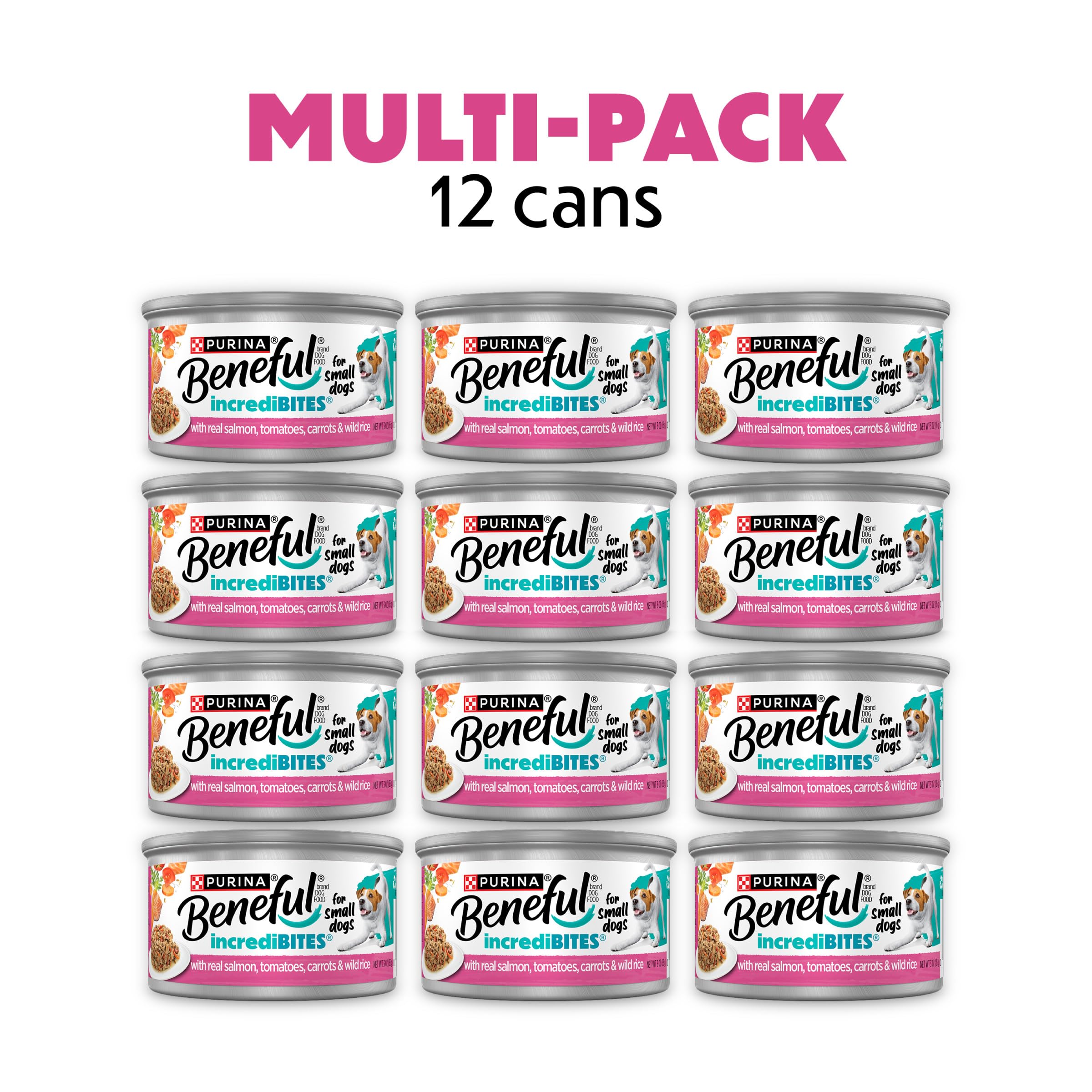 Beneful IncrediBites Wet Dog Food with Real Salmon, 3 oz. Cans, Pack of 12