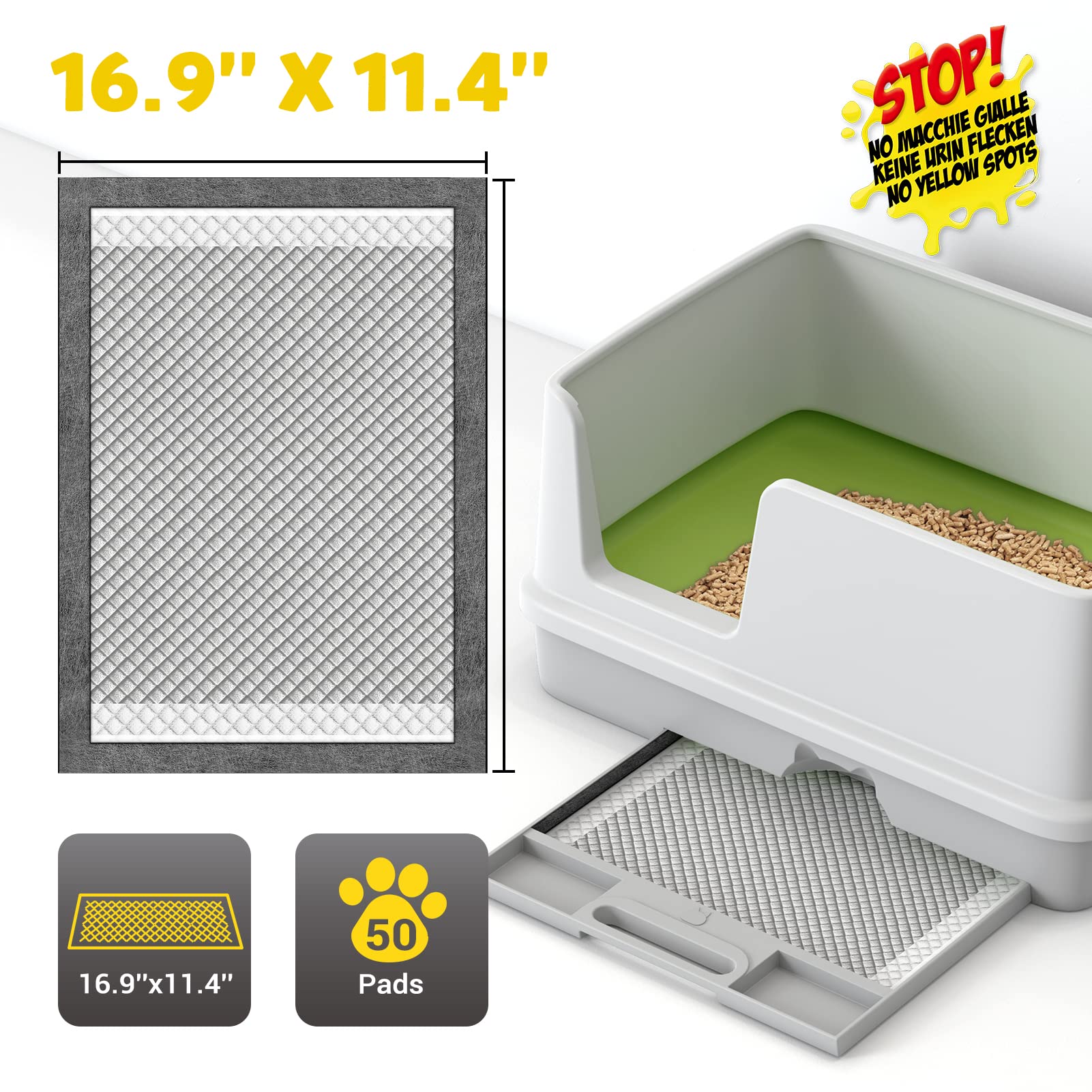 CROCI Cat Pads 16.9 x 11.4 in, Litter Pads for Tidy Cats Breeze Litter System, Pet Pads for Cats Super Absorbent up to 15 Cups,