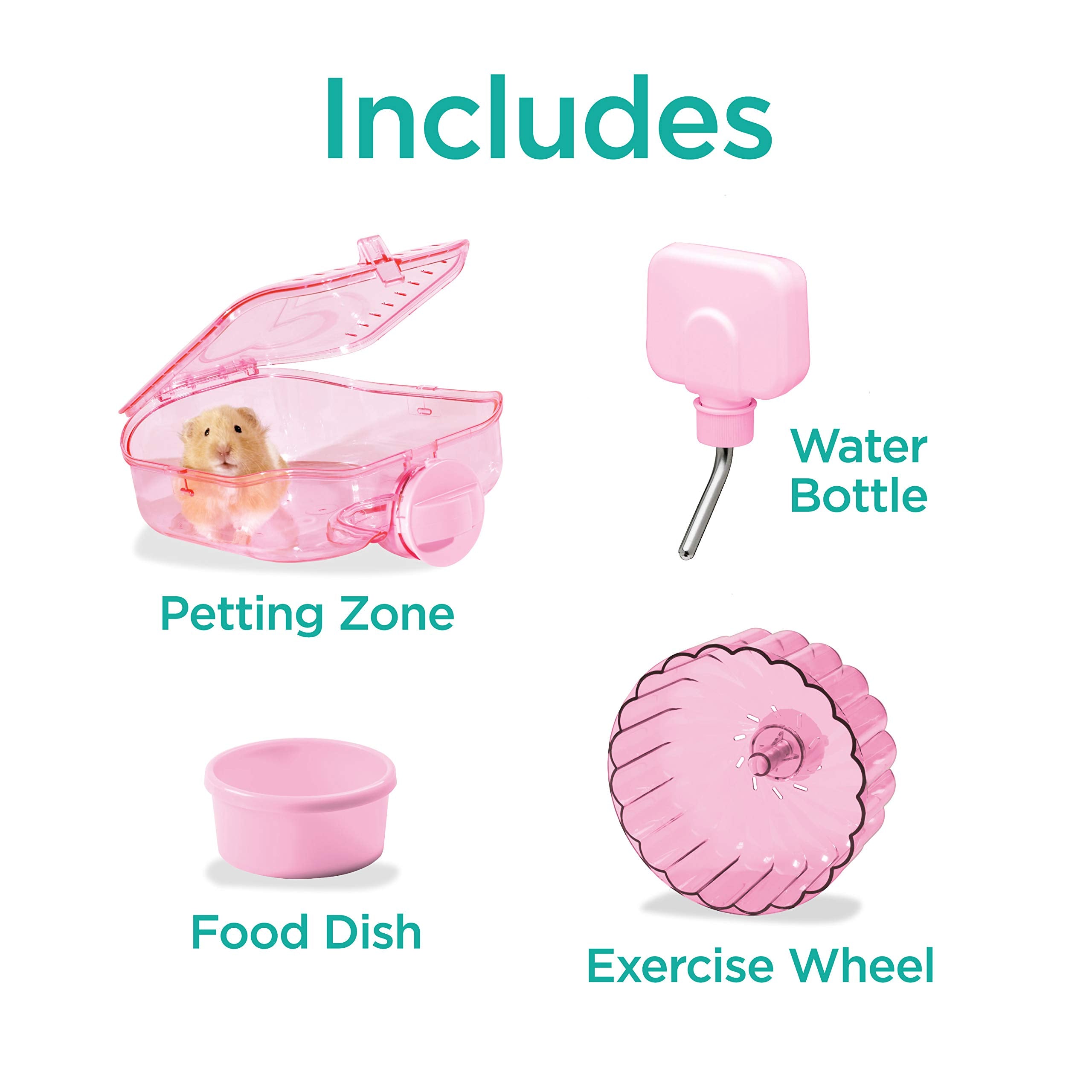 Kaytee CritterTrail Pink Habitat for Mice, Hamsters & Gerbils - 20"L x 11.5"W x 11"H, Durable Plastic, Model 100079209