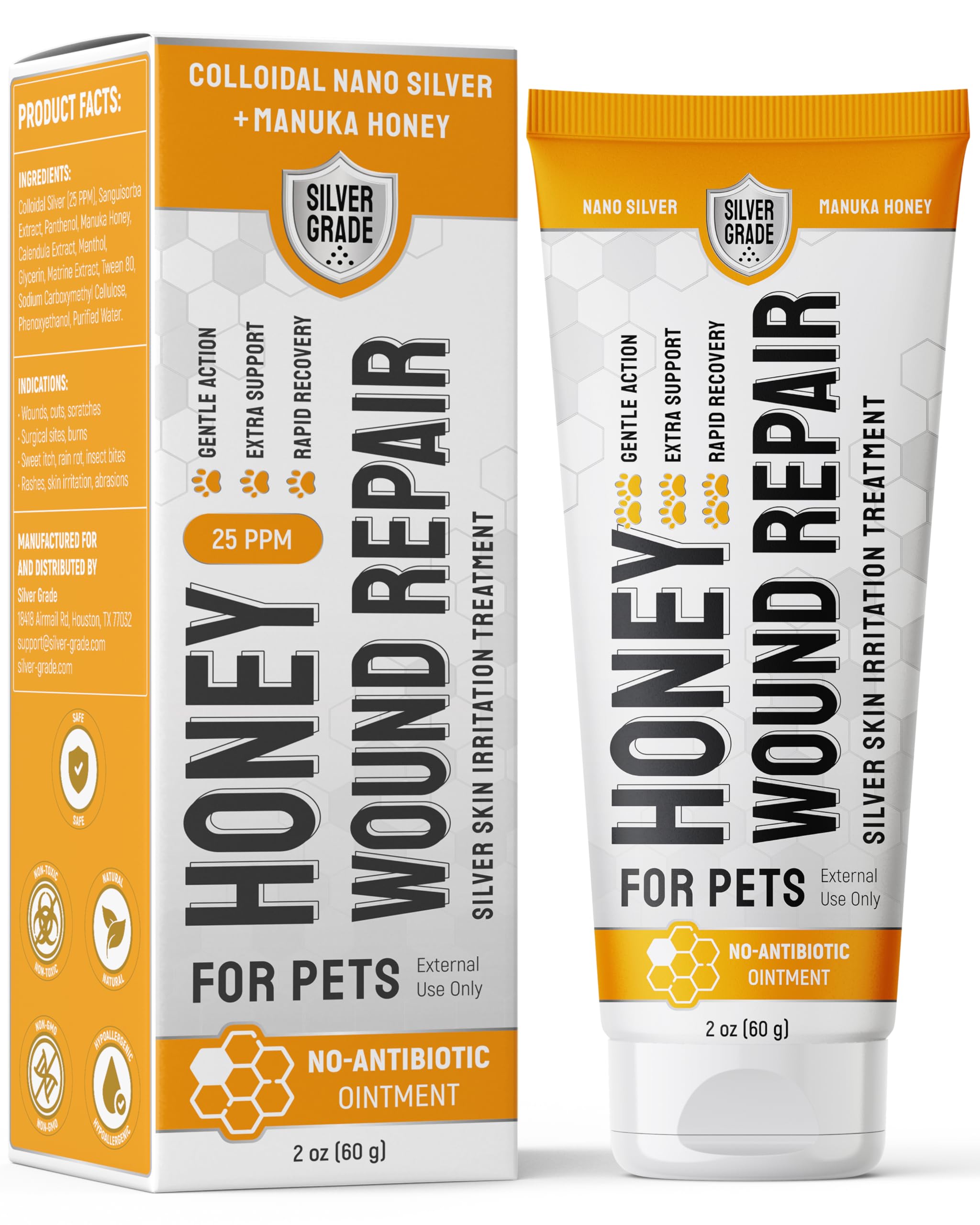 Cat Wound Care Gel for Scratches, Bites & Irritations - Hot Spot Treatment for Cats & Kittens - Honey Wound Repair Ointment in G