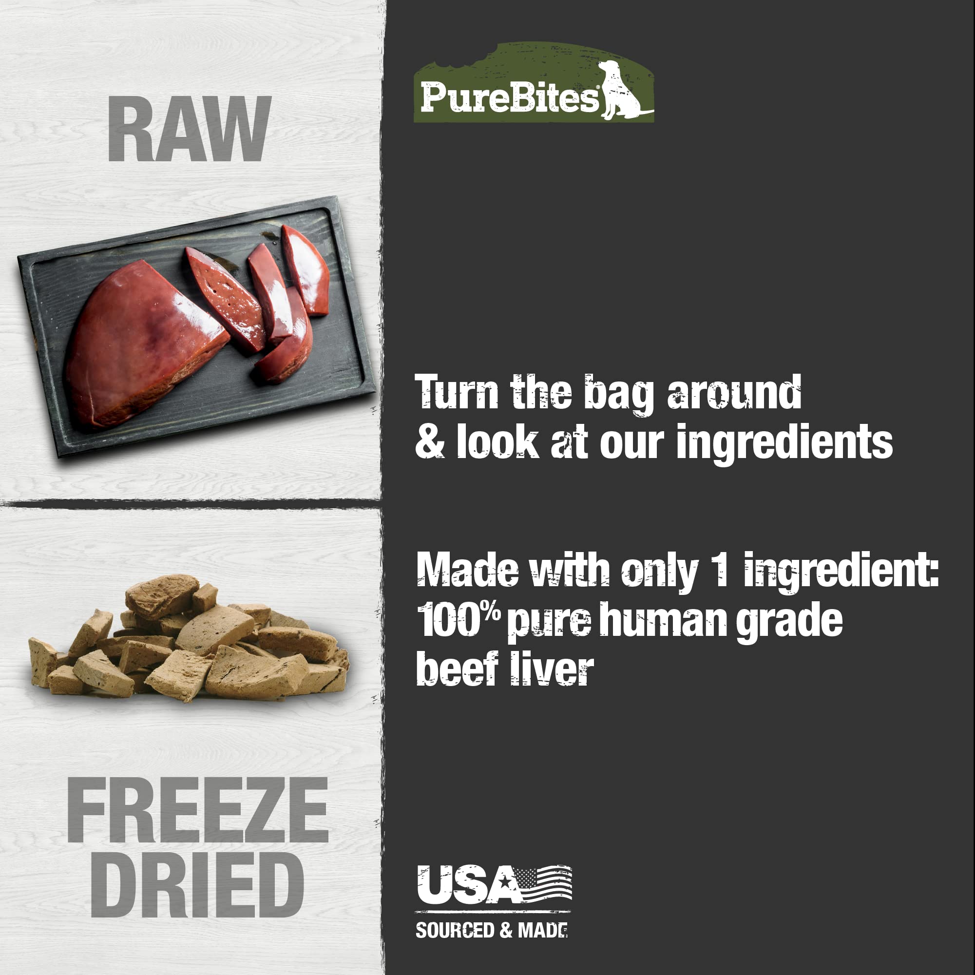 Purebites Beef Liver For Dogs, 4.2Oz / 120G - Mid Size