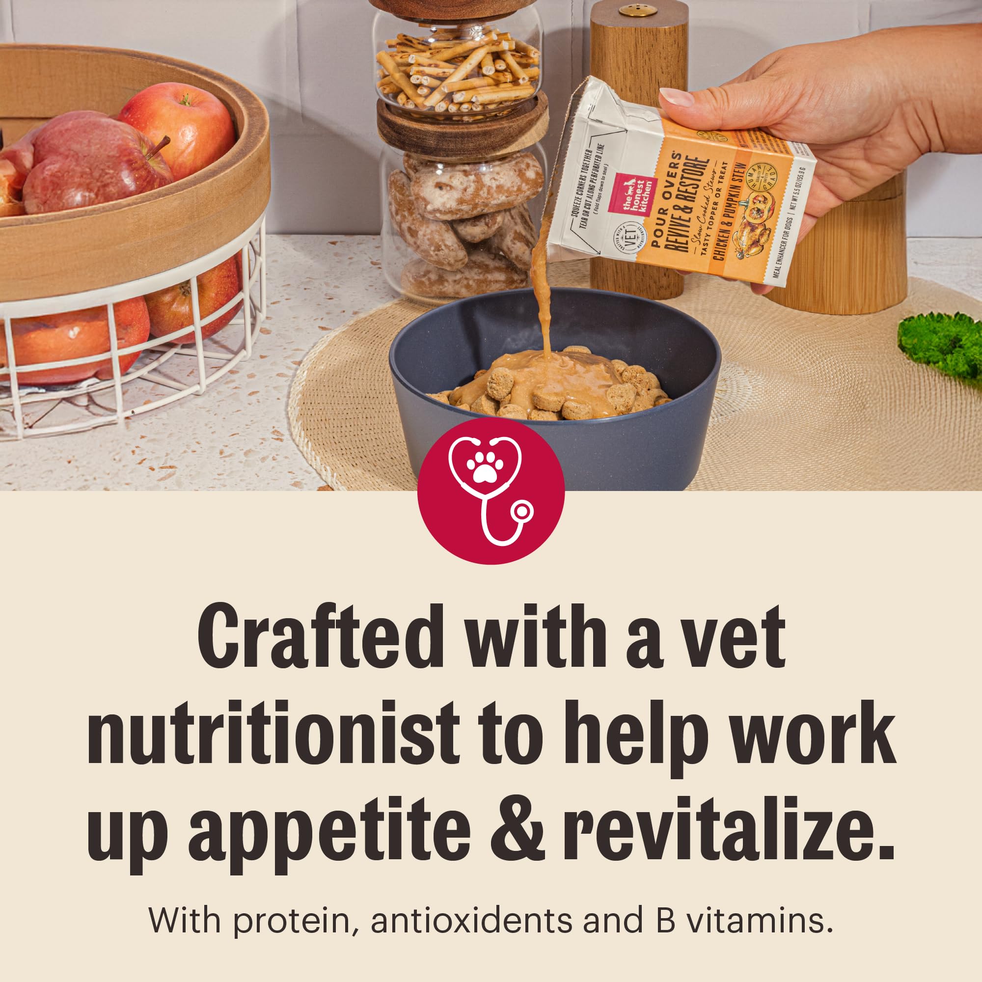 The Honest Kitchen Functional Pour Overs: Revive & Restore - Chicken & Pumpkin Stew Dog Food Topper, 5.5 oz x12