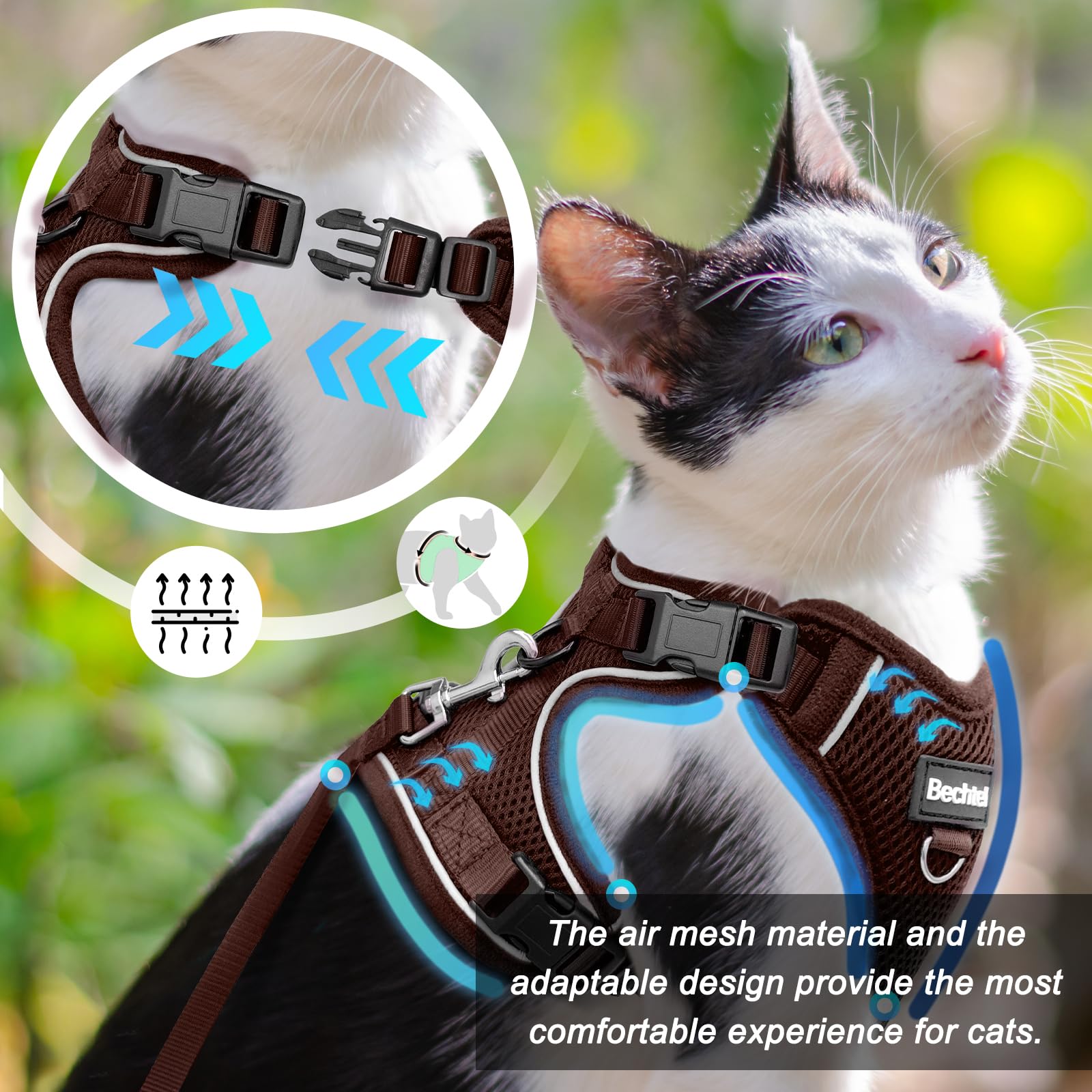 Kitten Harness And Leash Seat - Escape Proof Adjustable Cat Harness, Comfortable Soft Lightweight, Use Safe & Easy, Walking Trav