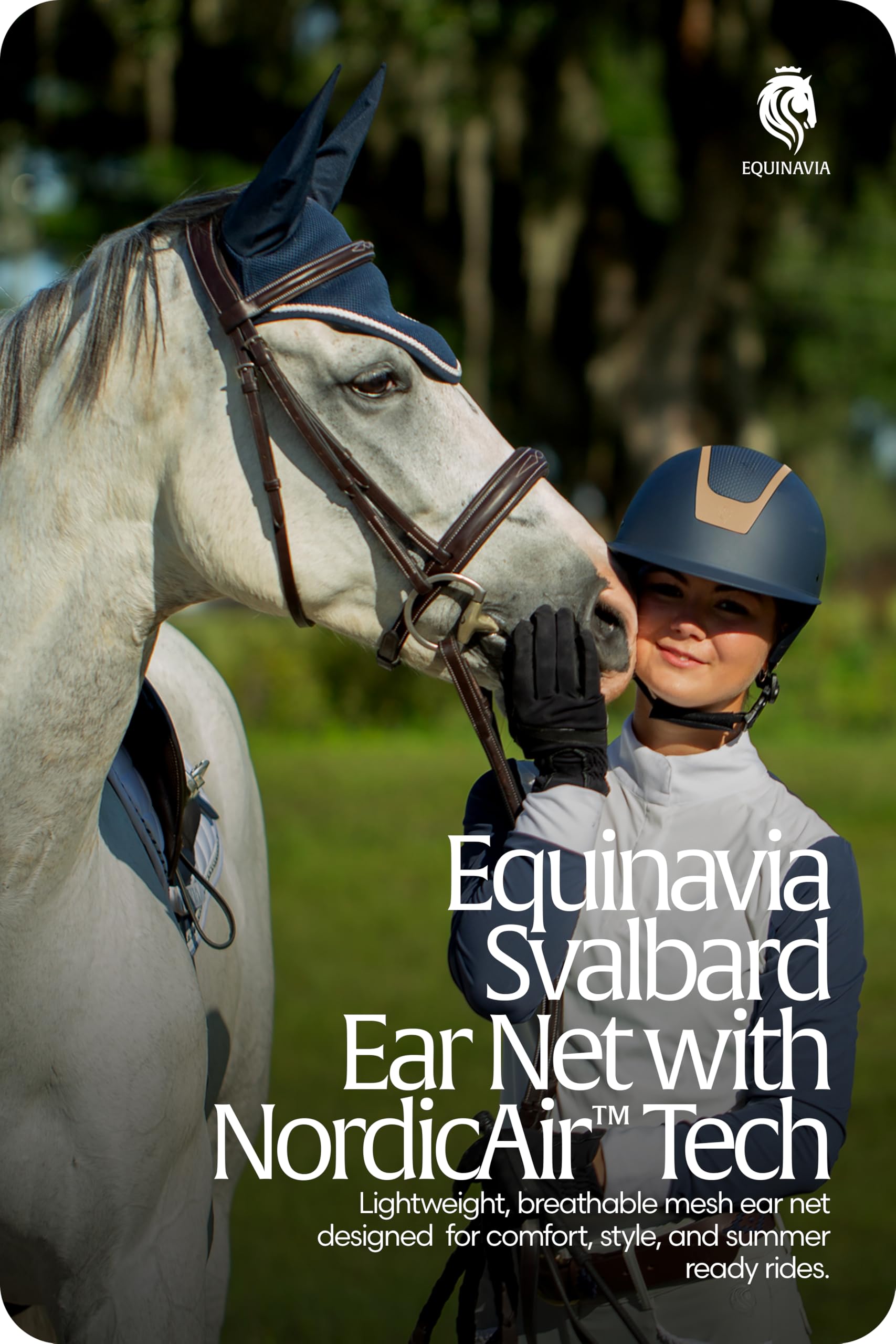 Equinavia Svalbard NordicAir Tech Ear Net - Navy - Horse