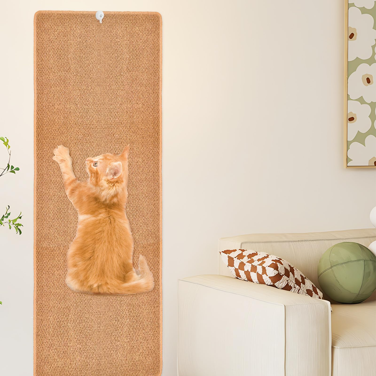 70.9''X 15.7'' Thickened Extra Large Cat Wall Climbing Carpet With 10Pcs Fixed Nails, Durable Cat Furniture, Scratcher, Scratchi